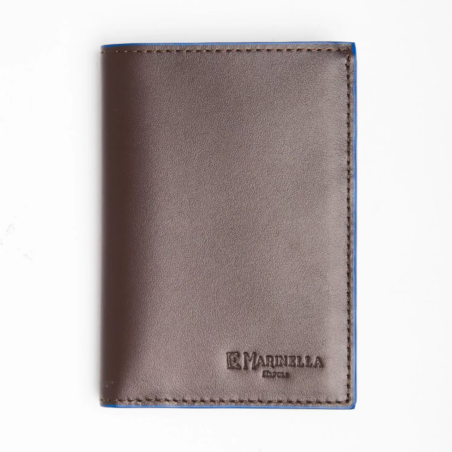 Dark Brown Leather Vertical Wallet>E.Marinella New
