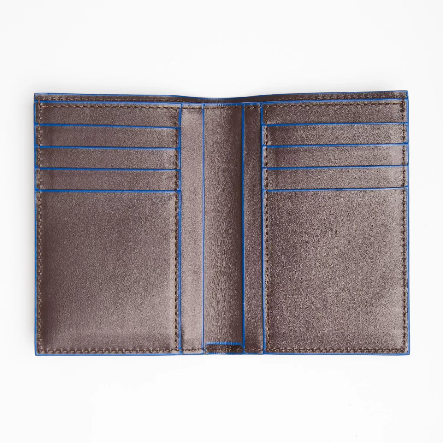 Dark Brown Leather Vertical Wallet>E.Marinella New
