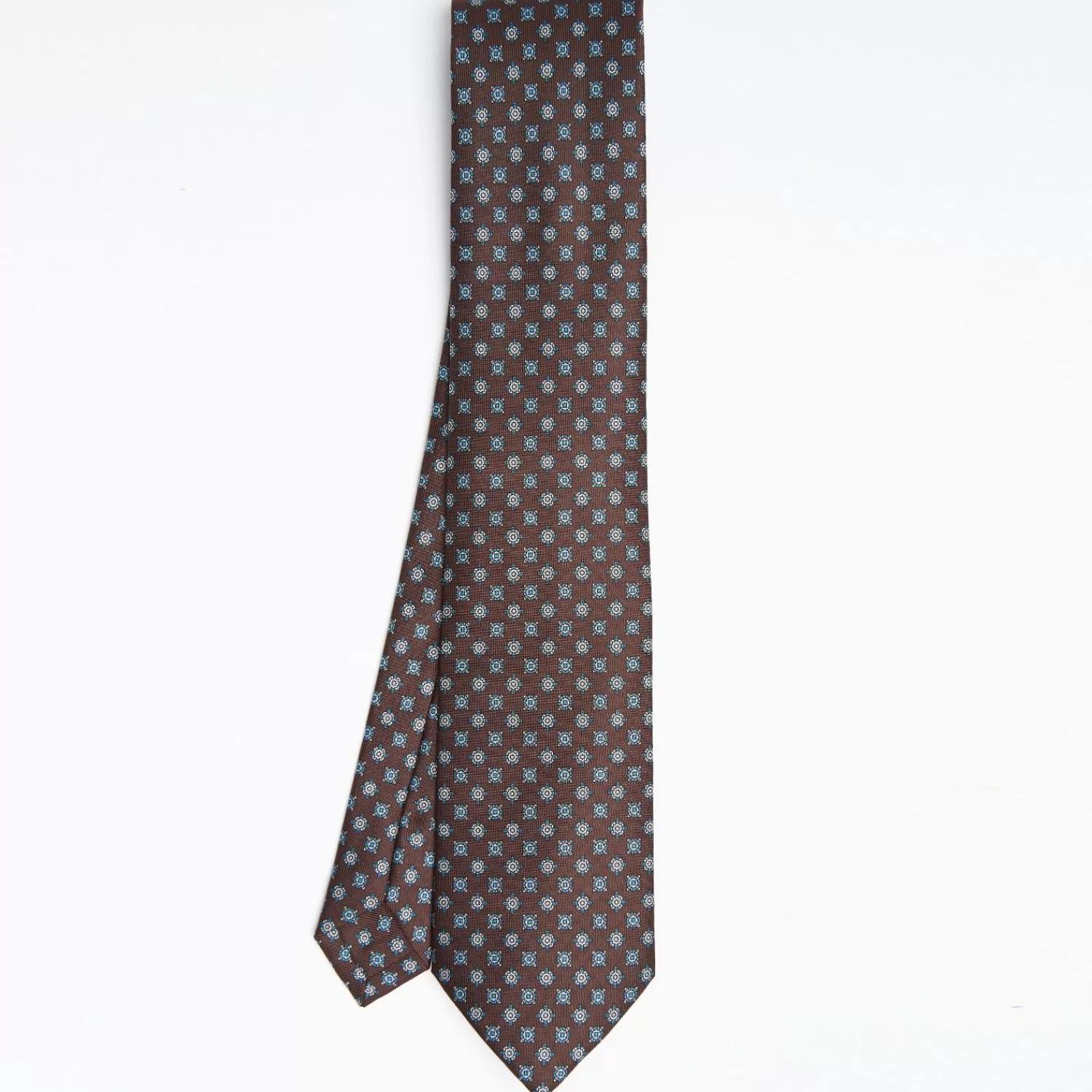 Dark Brown Sartorial Classic Silk Tie - Small Flower Pattern>E.Marinella Best