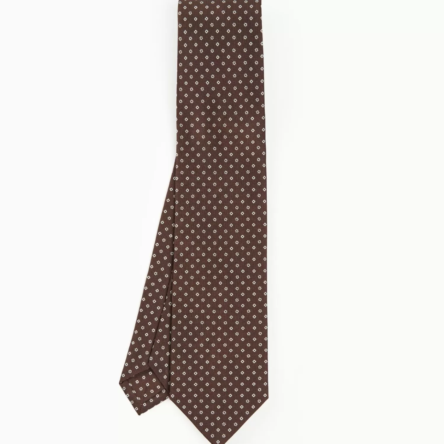 Dark Brown Sartorial Classic Tie - Small Flower Pattern>E.Marinella Best