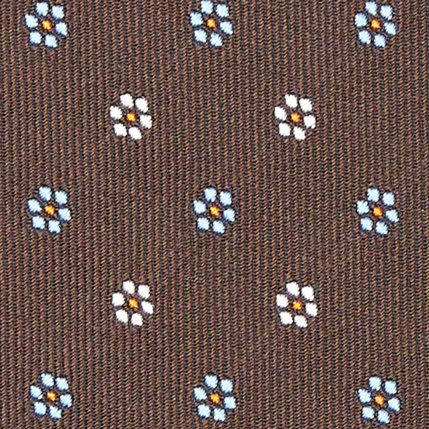 Dark Brown Sartorial Jacquard Silk Tie - Small Flower Designs>E.Marinella Online