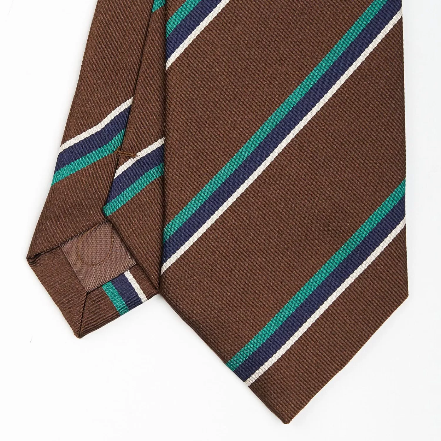 Dark Brown Sartorial Striped Silk Tie>E.Marinella Best