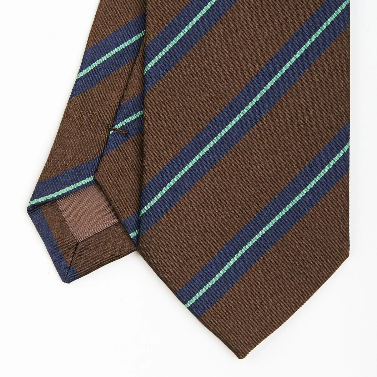 Dark Brown Sartorial Striped Silk Tie>E.Marinella Cheap