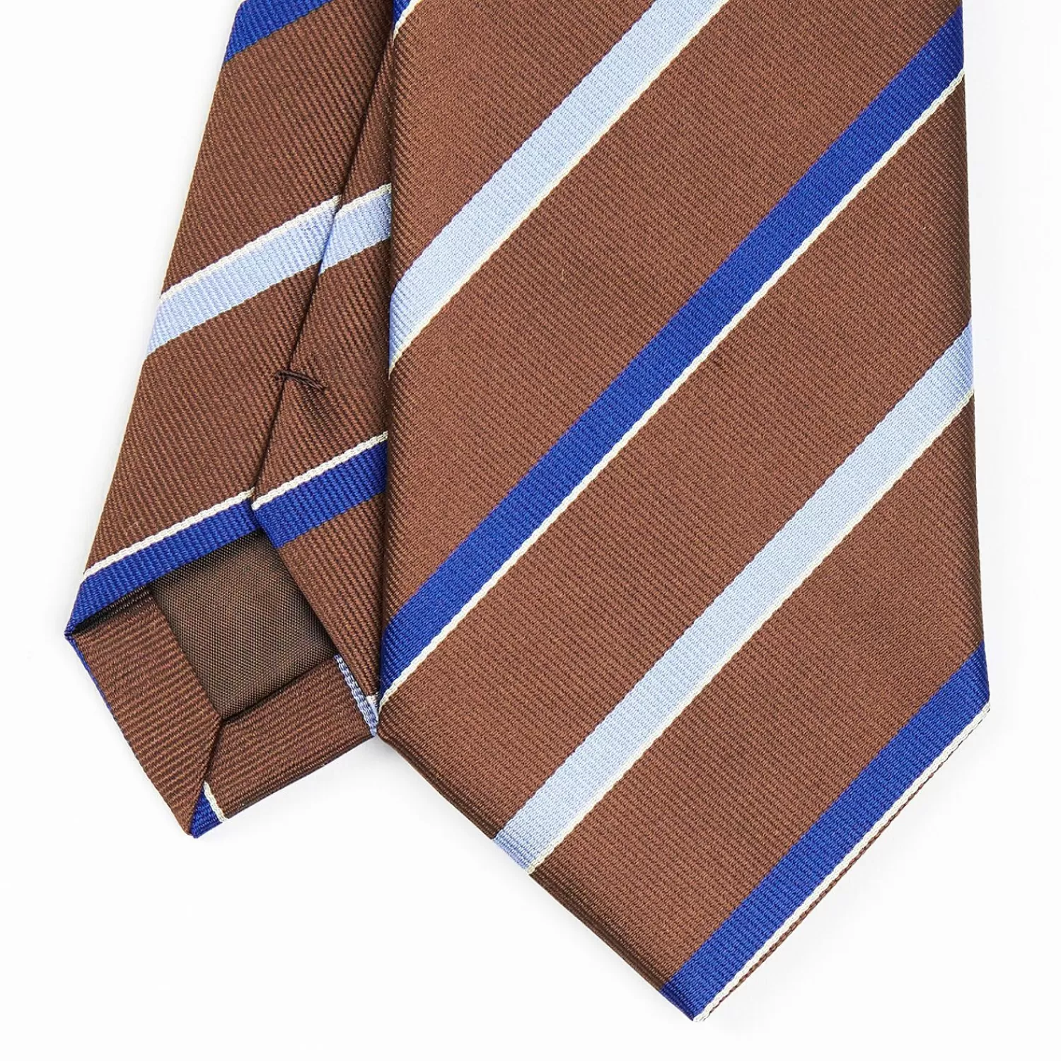 Dark Brown Sartorial Striped Silk Tie>E.Marinella Hot