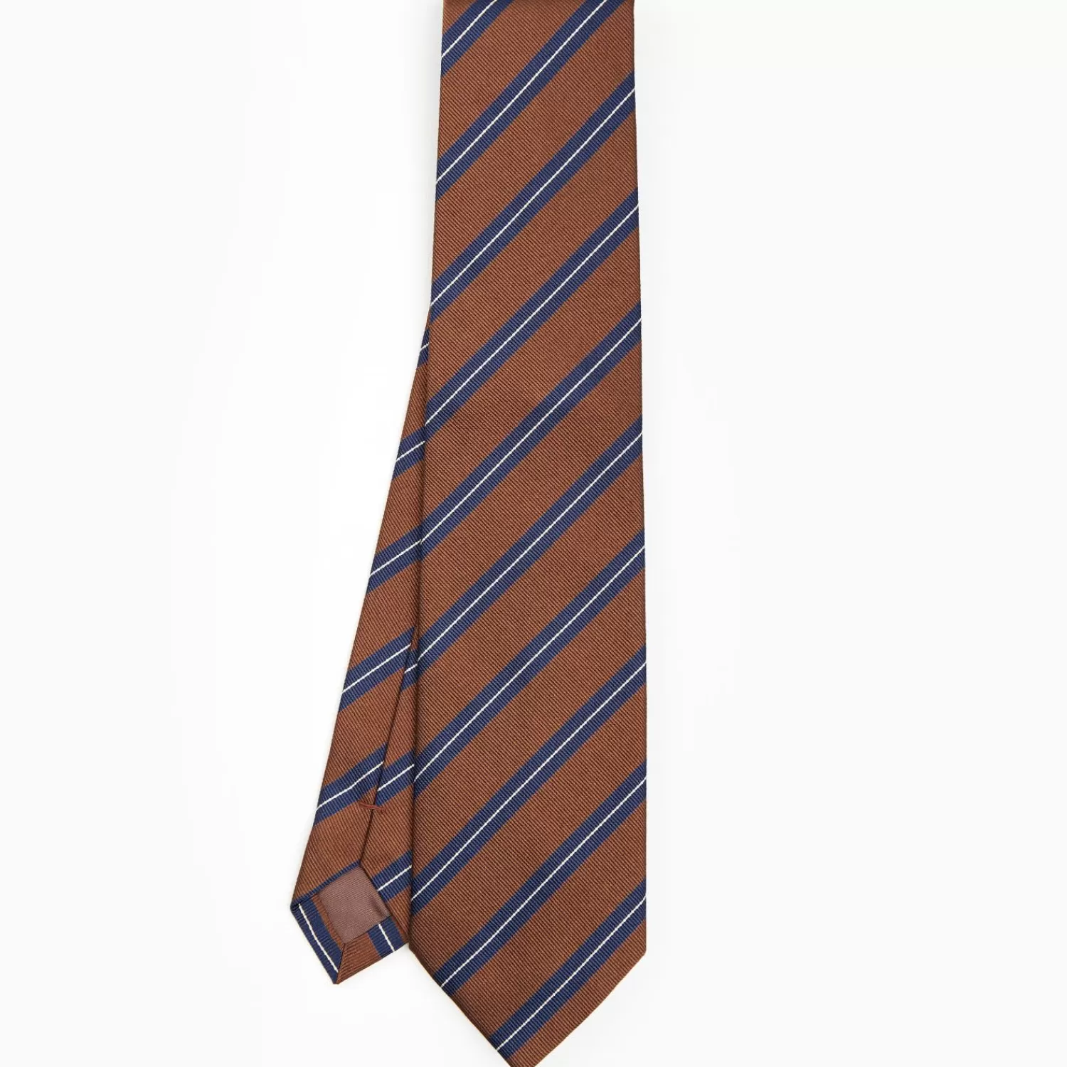 Dark Brown Sartorial Striped Silk Tie>E.Marinella Sale