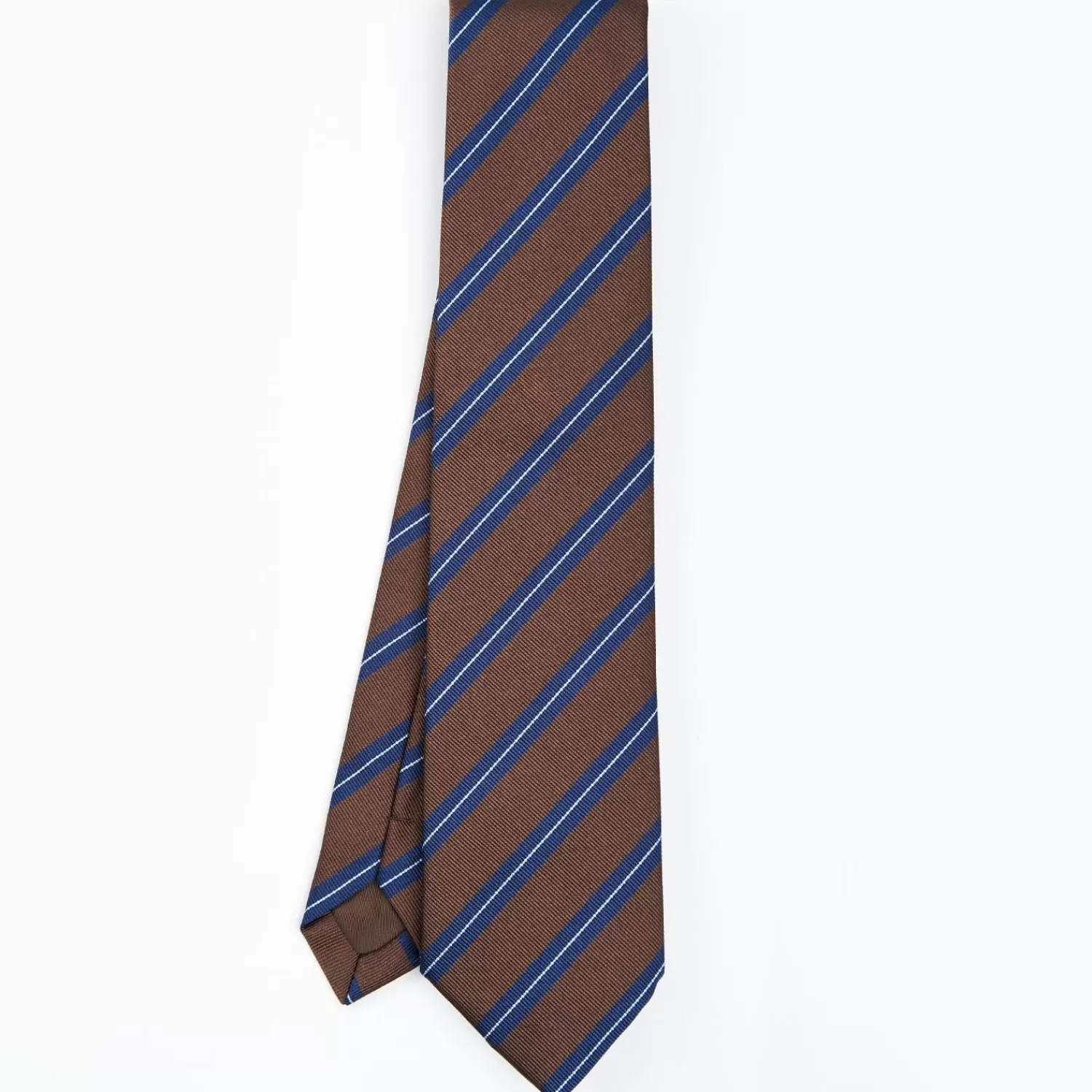 Dark Brown Sartorial Striped Tie>E.Marinella Best