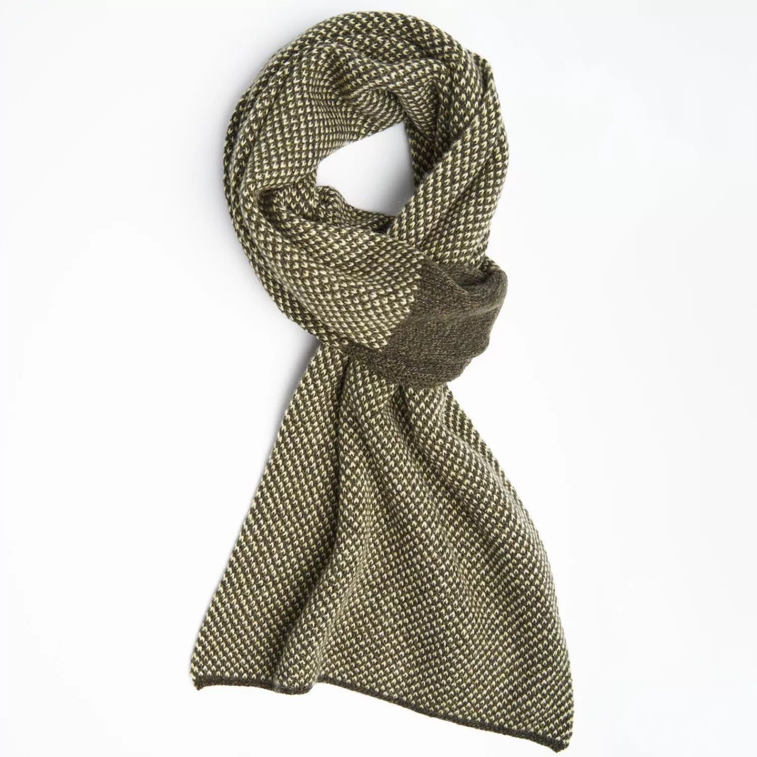 Dark Green And Beige Cashmere Neck Warmer>E.Marinella Cheap