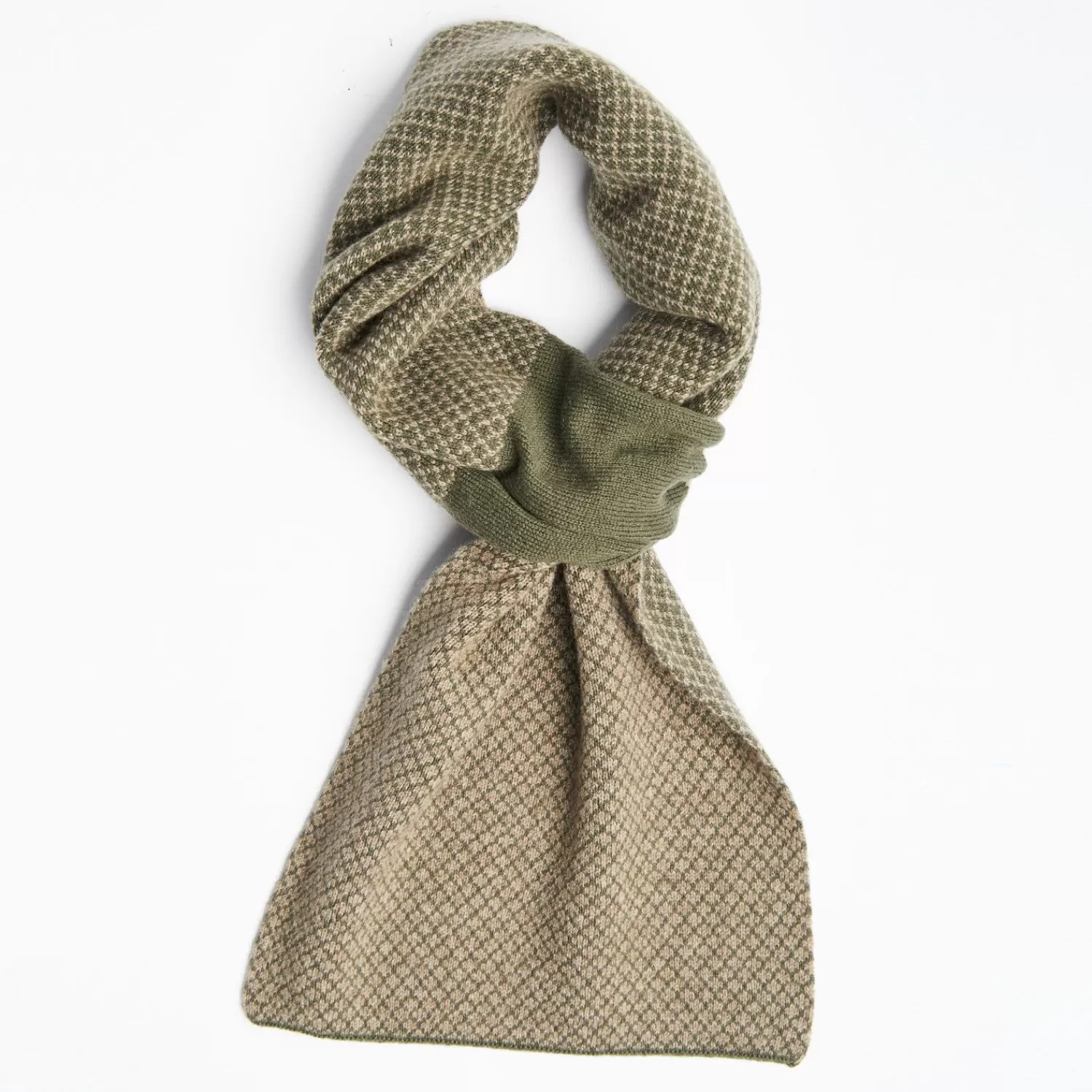Dark Green And Light Brown Cashmere Neck Warmer>E.Marinella Fashion