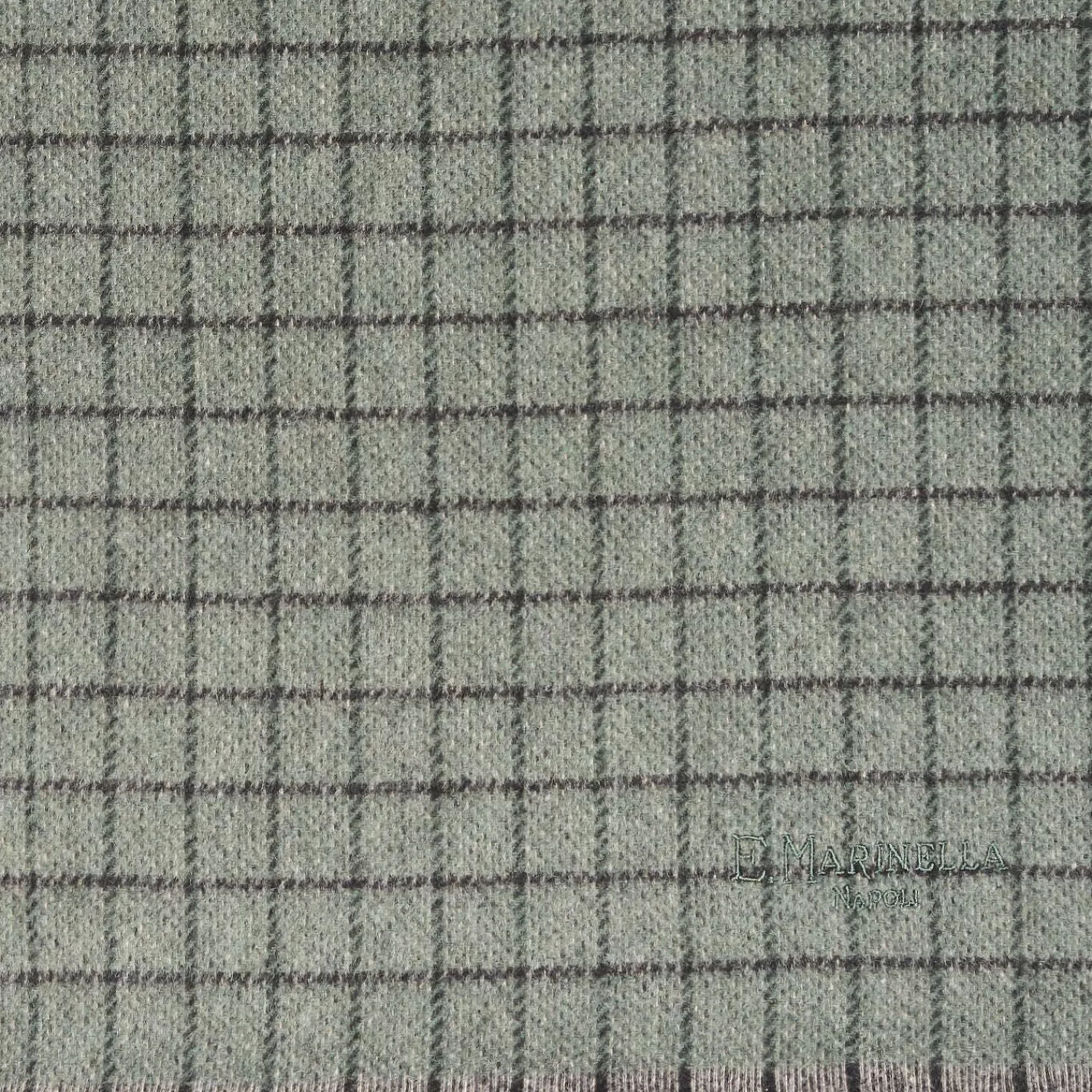 Dark Green Cashmere Small-Check Scarf>E.Marinella Sale