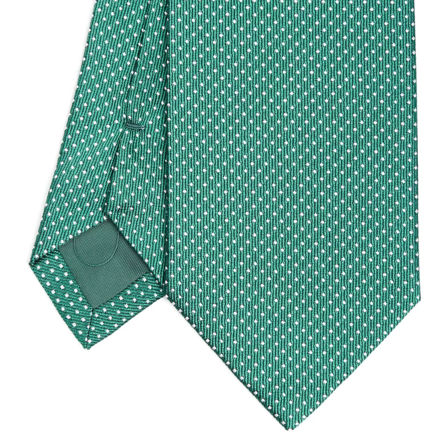 Dark Green Ceremonial Jacquard Silk Tie Small Geometric Pattern>E.Marinella New