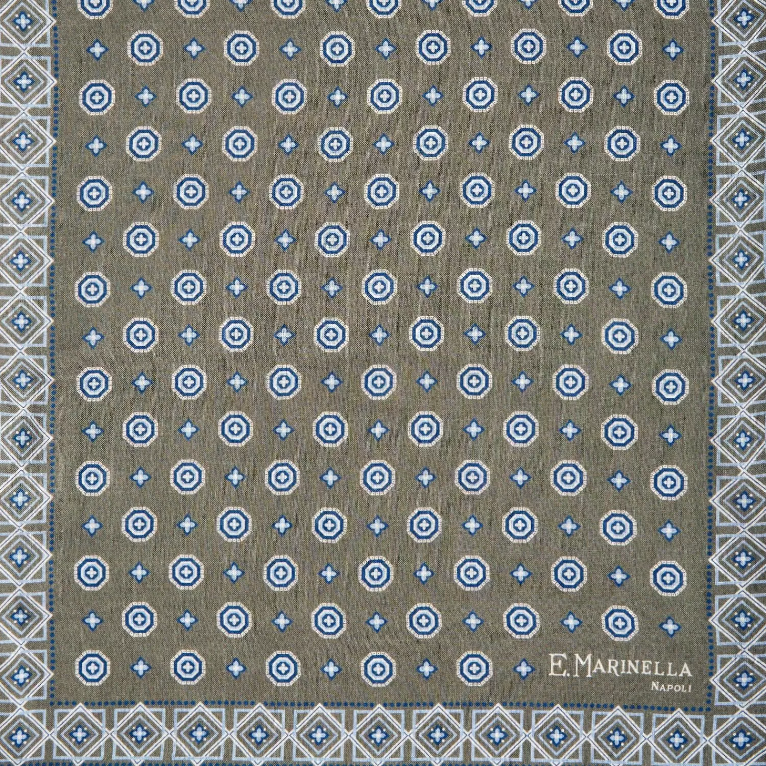 Dark Green Double Patterned Wool And Silk Scarf>E.Marinella Cheap