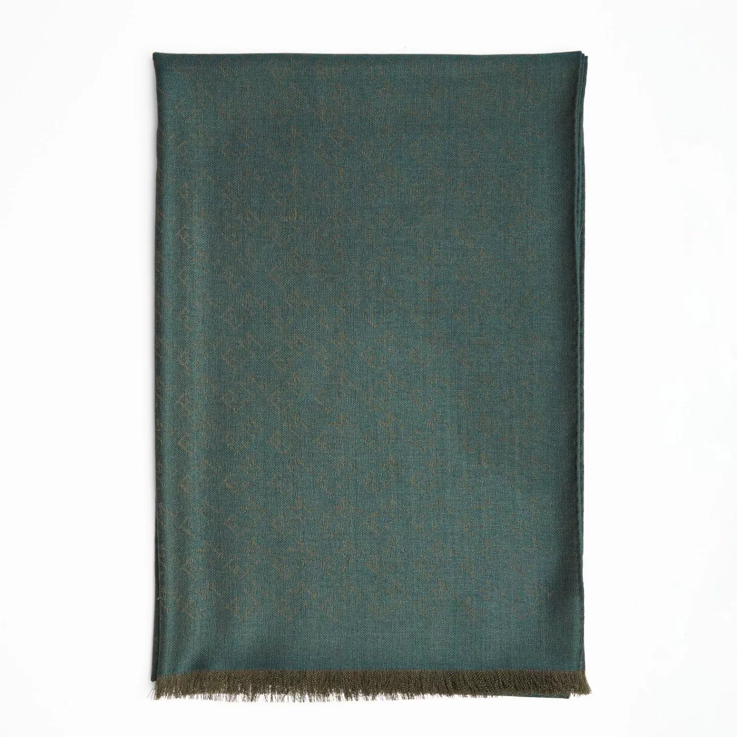 Dark Green Em Logo Scarf In Wool And Cashmere>E.Marinella Clearance