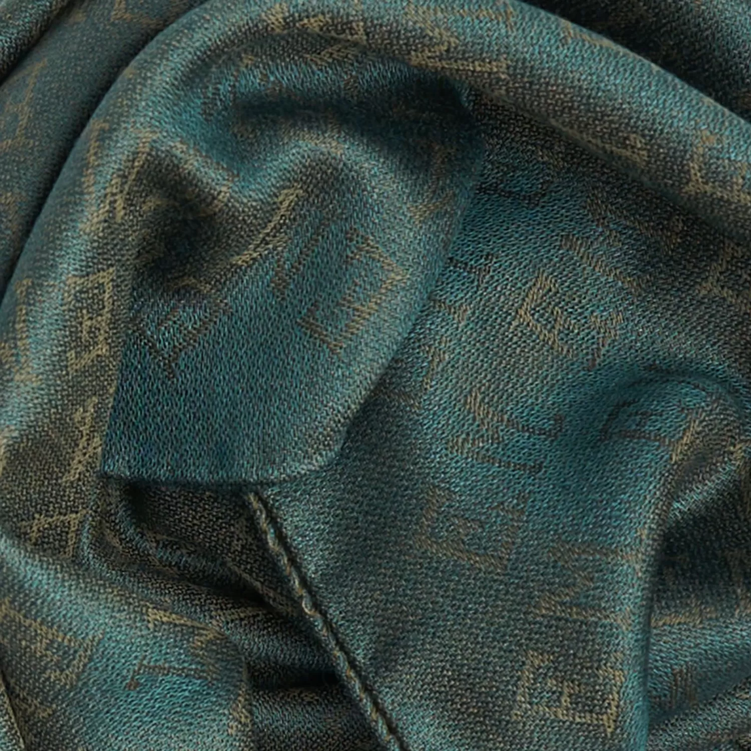 Dark Green Em Logo Scarf In Wool And Cashmere>E.Marinella Clearance