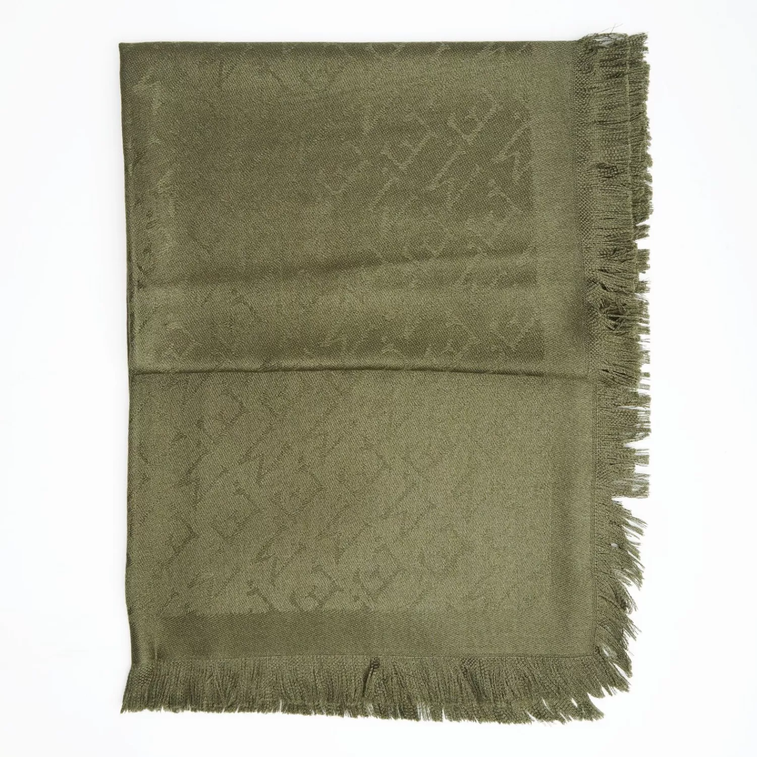 Dark Green Em Logo Wool And Silk Stole>E.Marinella Best