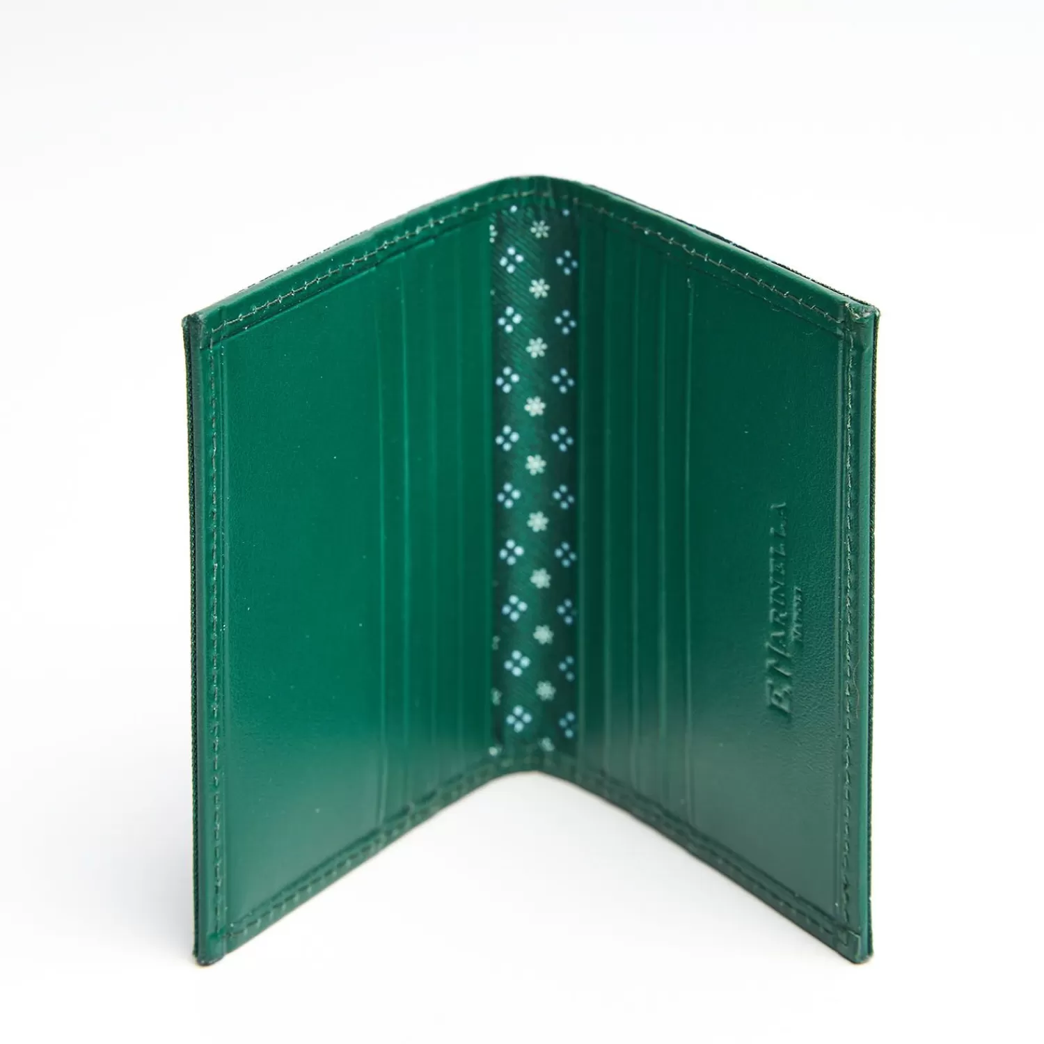 Dark Green Leather Folding Card Holder - 10 Compartments>E.Marinella Store