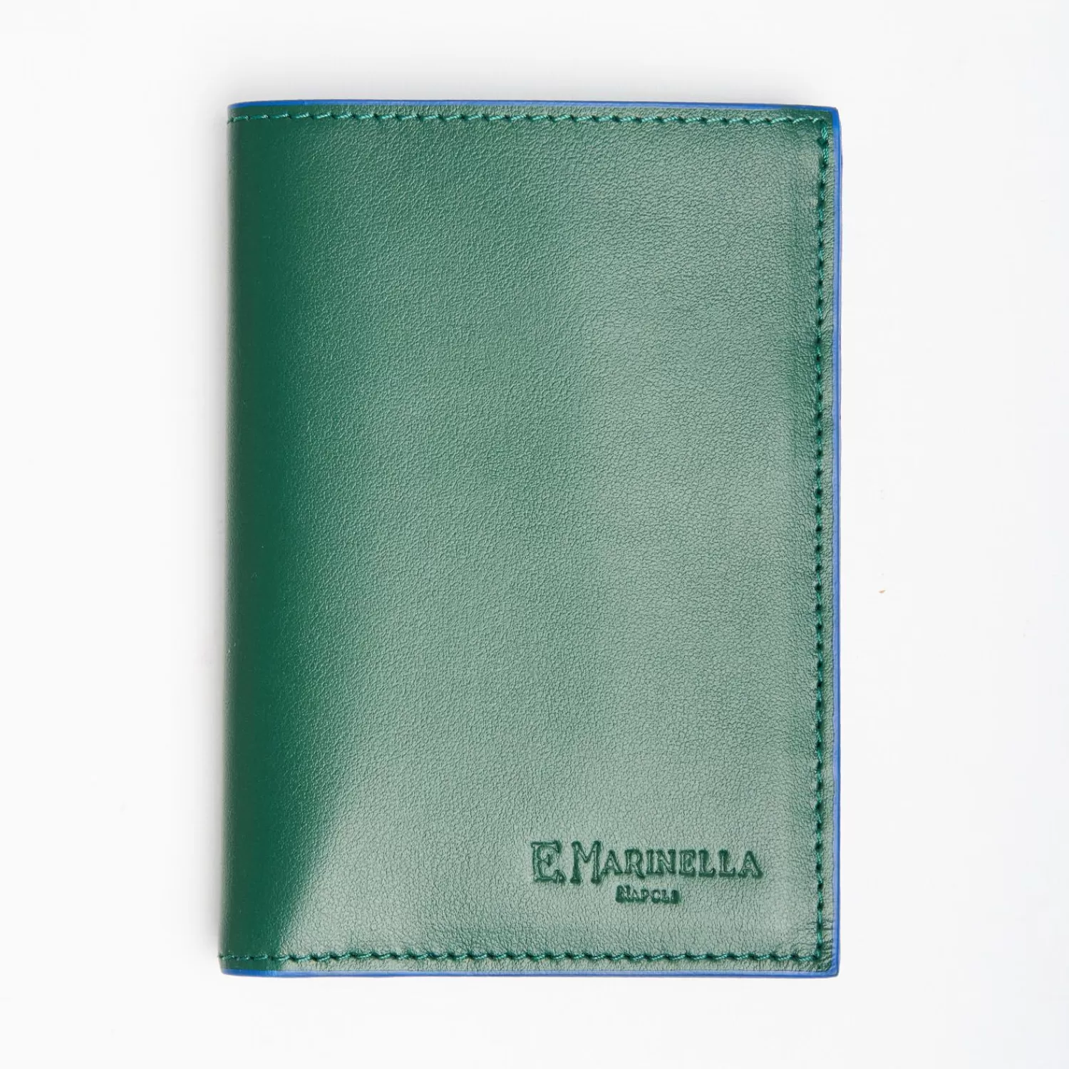 Dark Green Leather Vertical Wallet>E.Marinella Shop