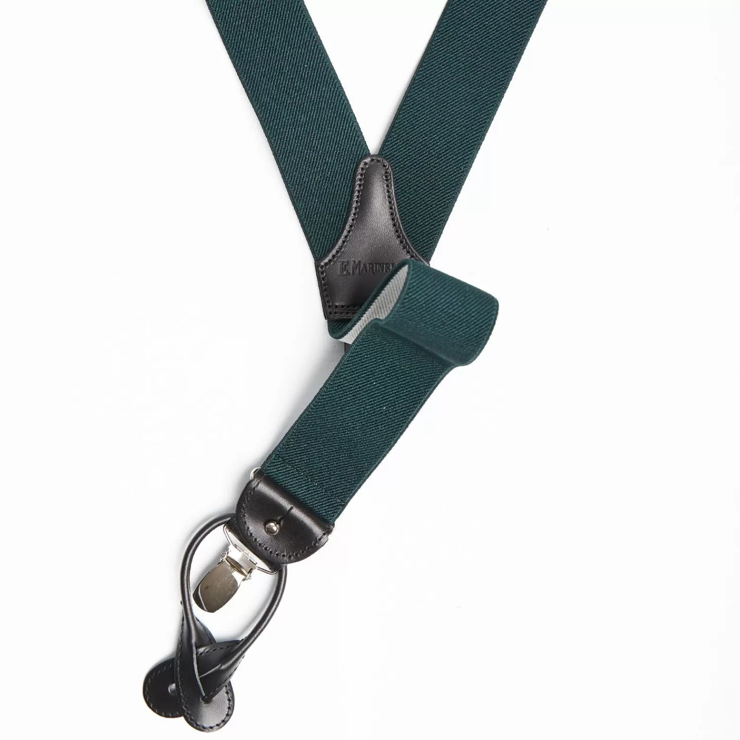 Dark Green Plain Colour Braces>E.Marinella Online