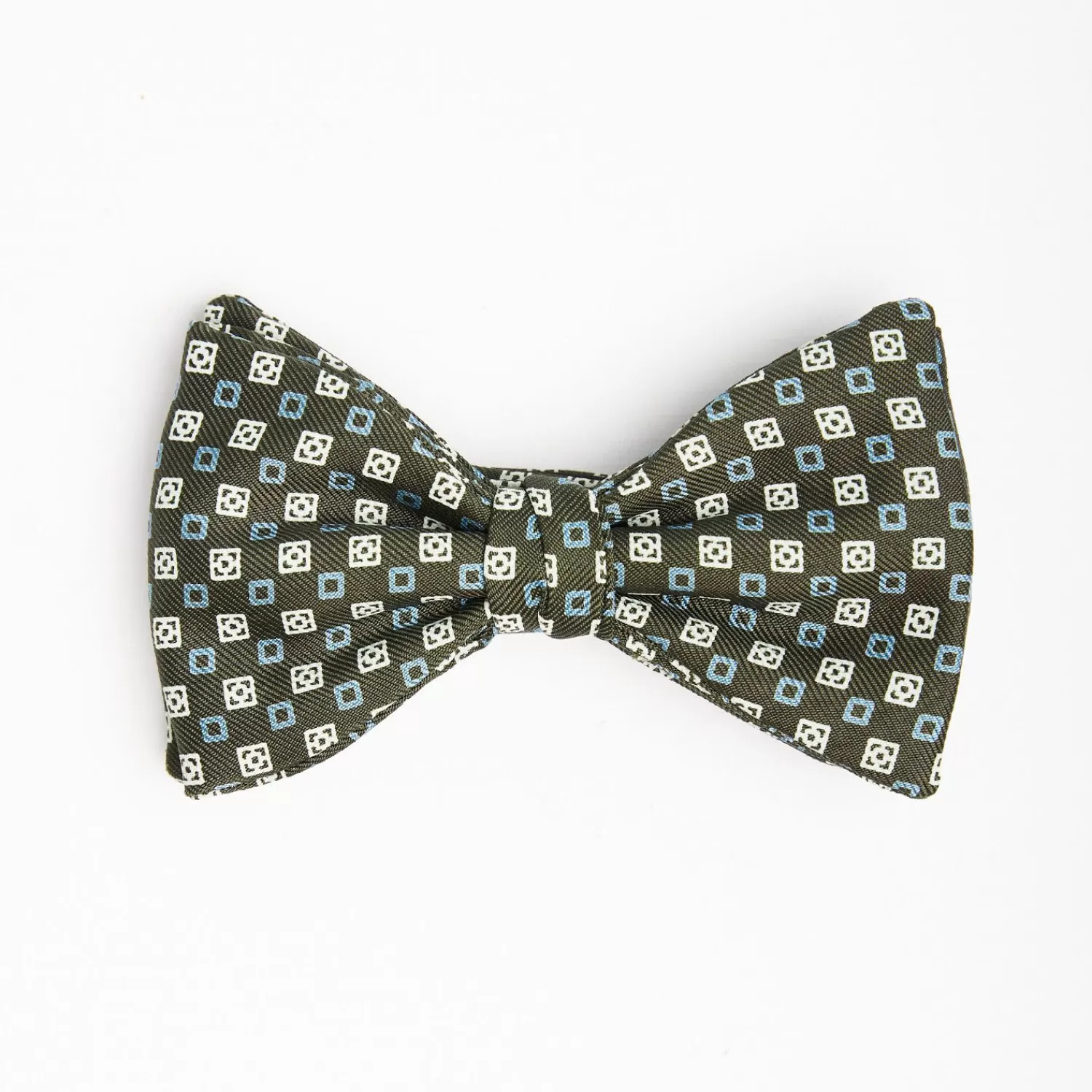 Dark Green Pre-Knotted Silk Bowtie - Small Geometric Pattern>E.Marinella Best