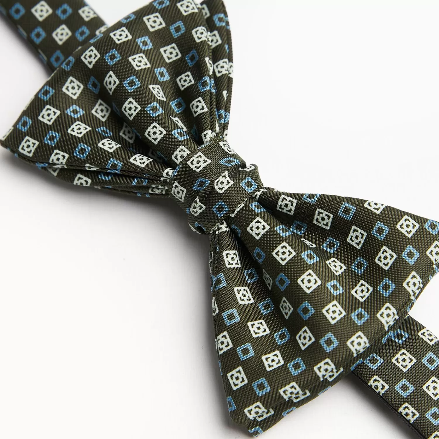 Dark Green Pre-Knotted Silk Bowtie - Small Geometric Pattern>E.Marinella Best