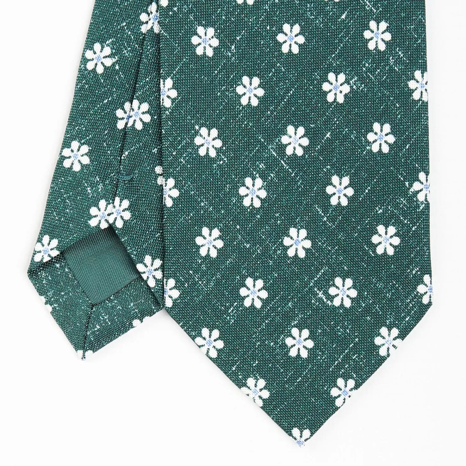 Dark Green Sartorial Cotton And Silk Tie - Large Flower Pattern>E.Marinella Best Sale