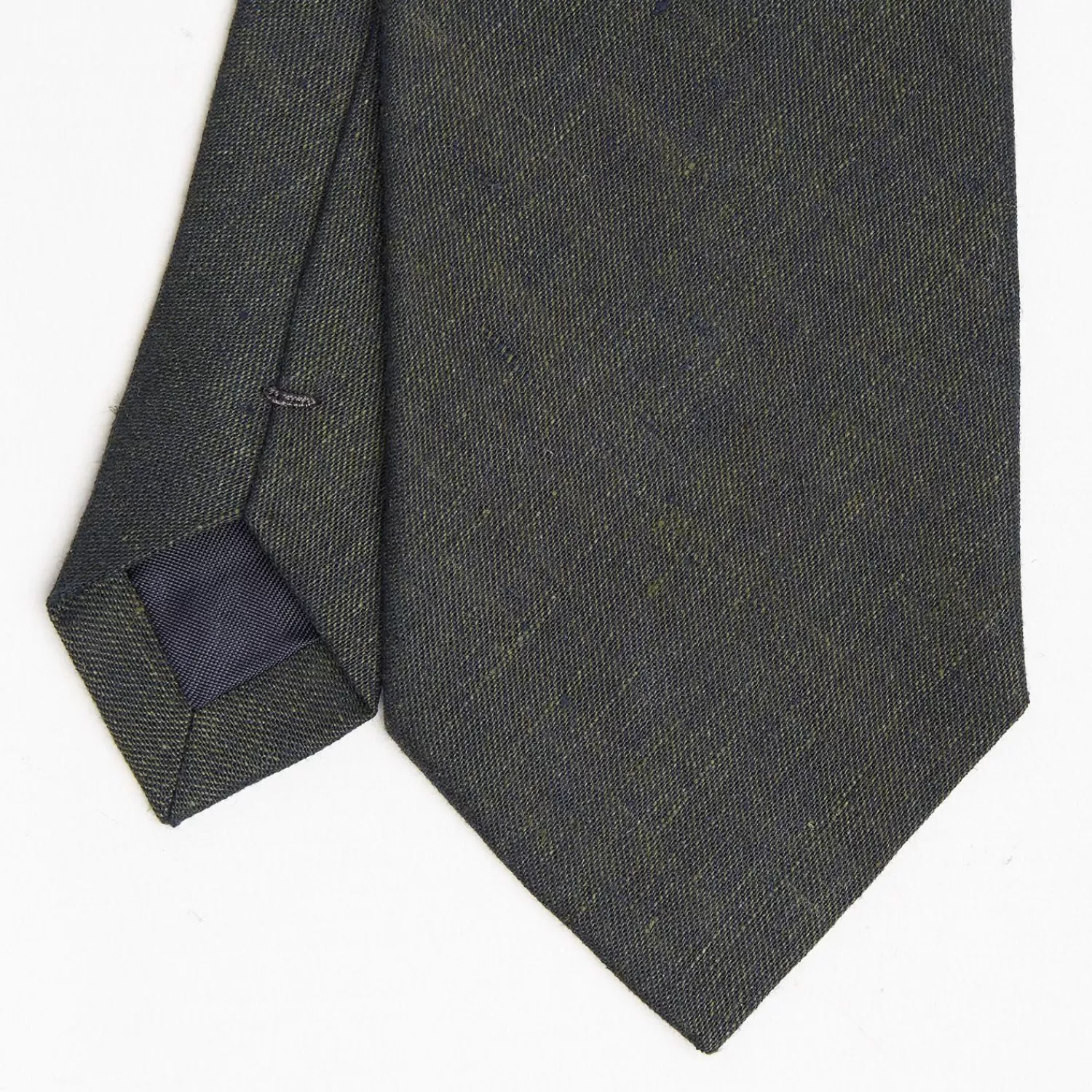Dark Green Sartorial Linen Tie - Solid Color>E.Marinella Outlet