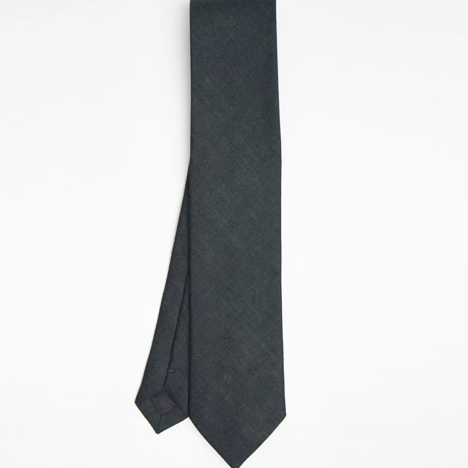 Dark Green Sartorial Linen Tie Solid Color>E.Marinella New