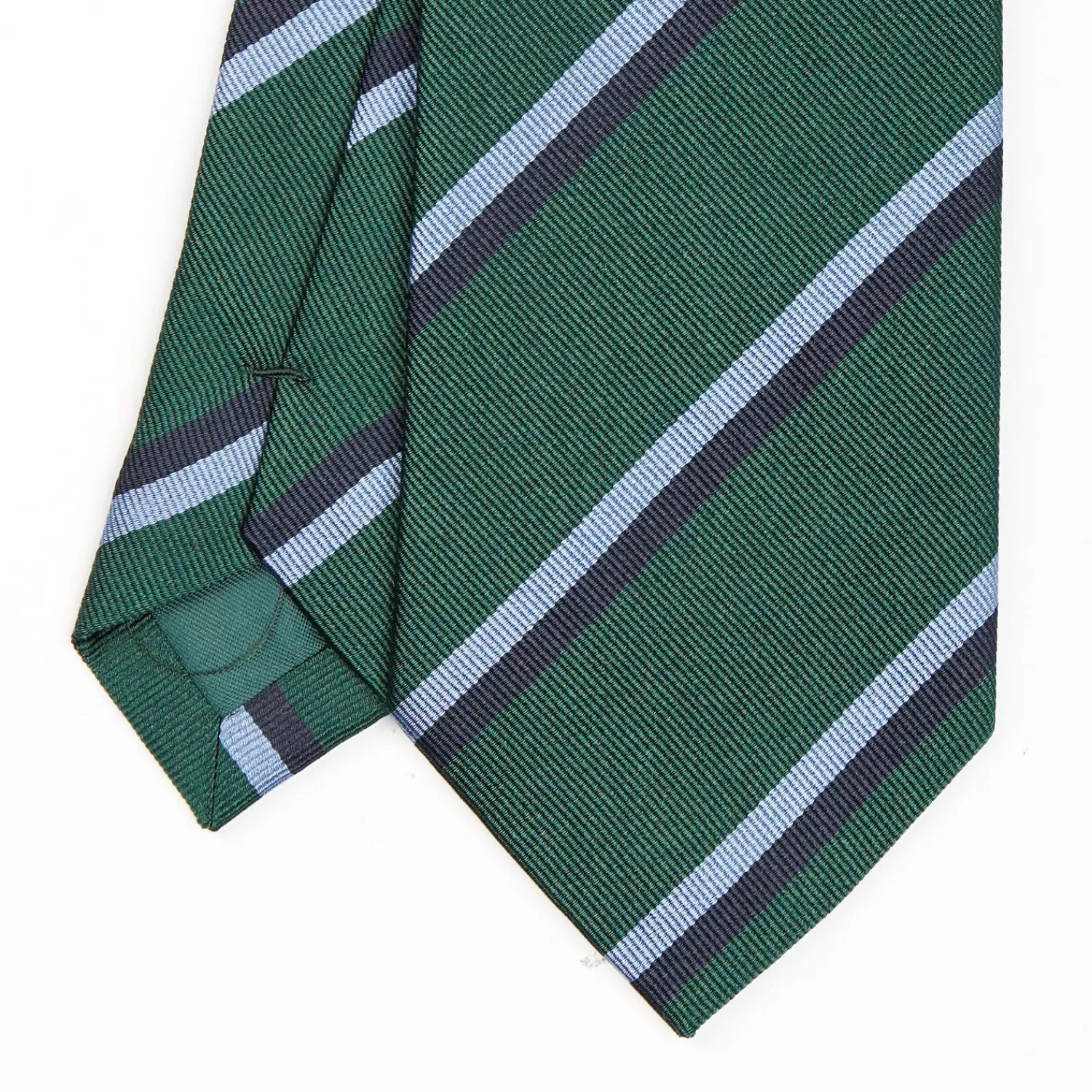 Dark Green Sartorial Striped Silk Tie>E.Marinella Outlet