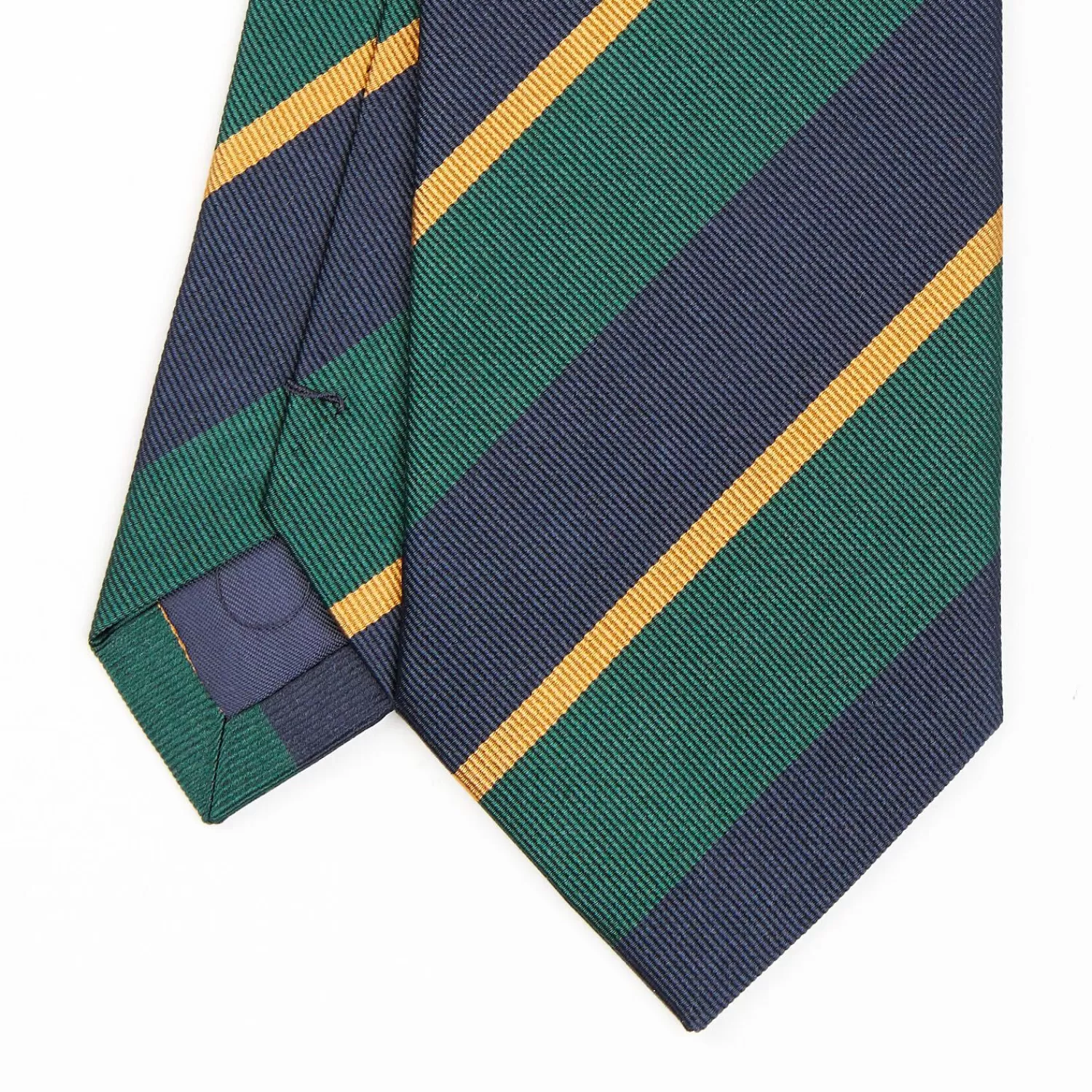 Dark Green Sartorial Striped Silk Tie>E.Marinella Outlet