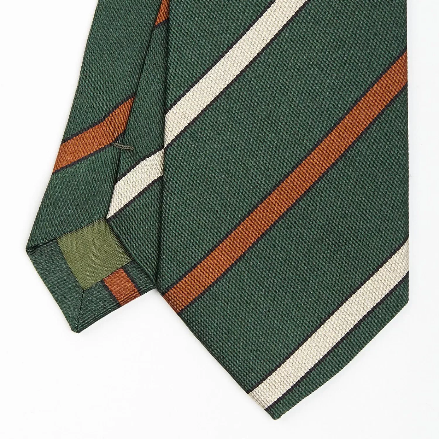 Dark Green Sartorial Striped Silk Tie>E.Marinella Flash Sale