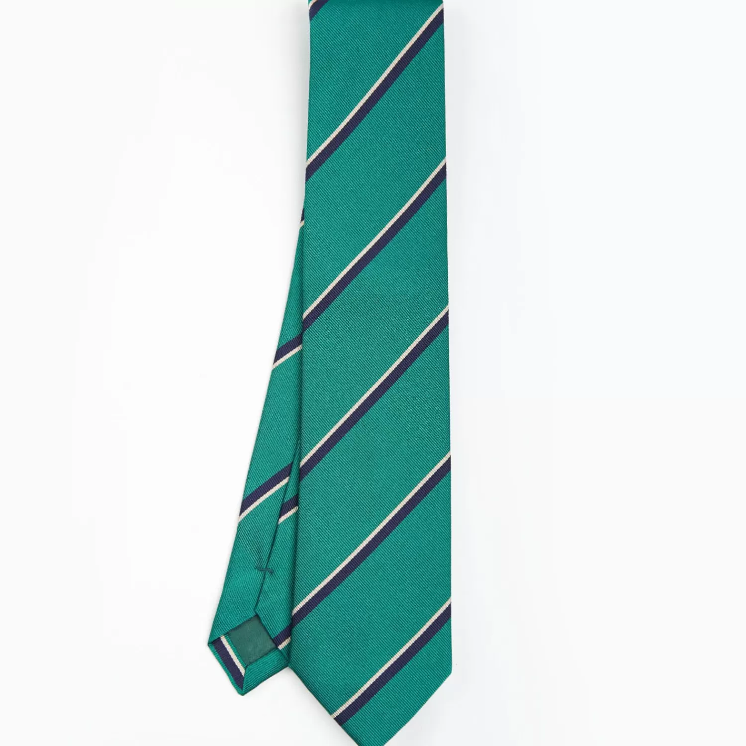 Dark Green Sartorial Striped Silk Tie>E.Marinella Store