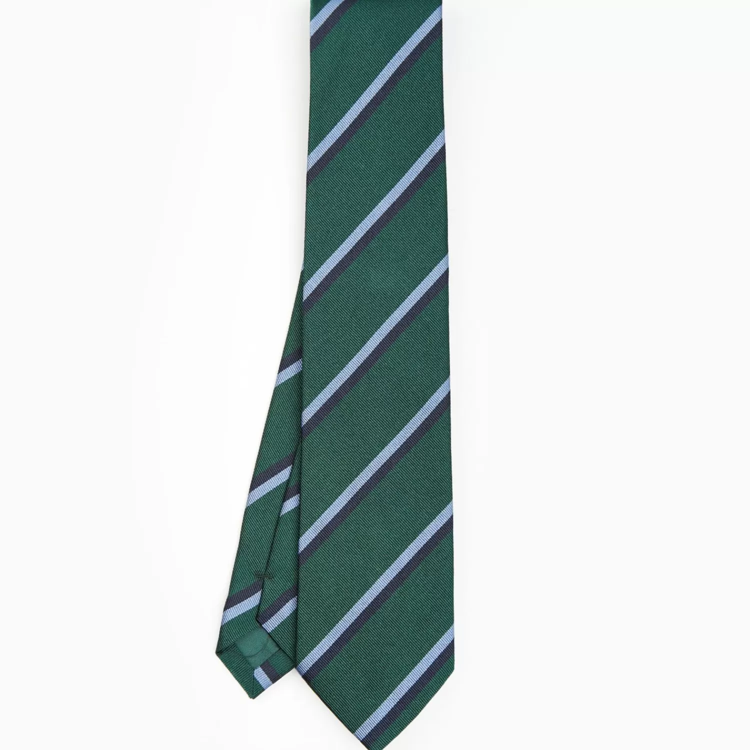 Dark Green Sartorial Striped Silk Tie>E.Marinella Outlet