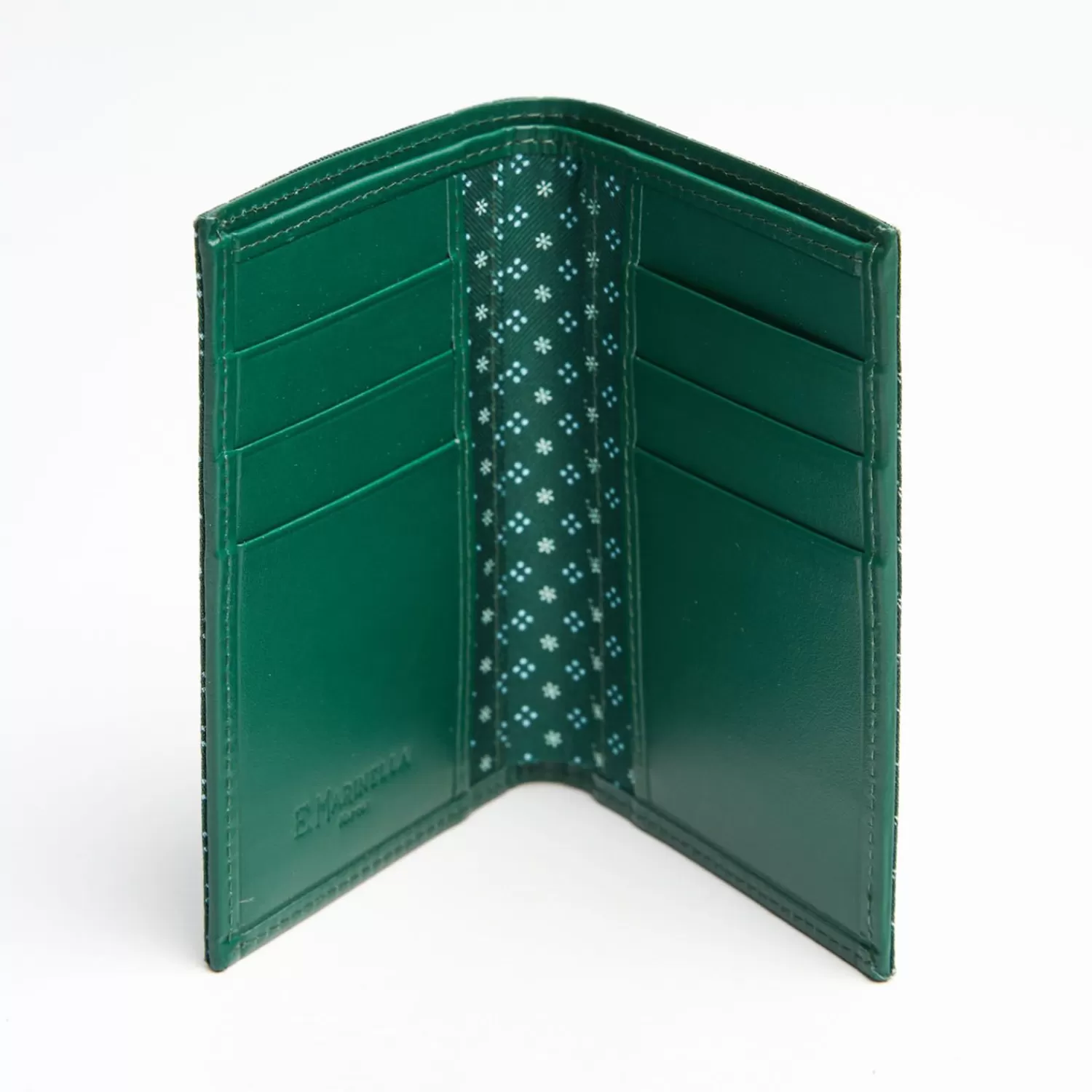 Dark Green Vertical Wallet In Silk And Leather>E.Marinella Flash Sale