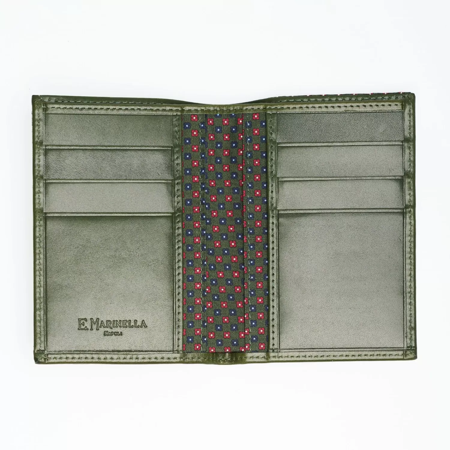 Dark Green Vertical Wallet In Silk And Leather>E.Marinella Outlet