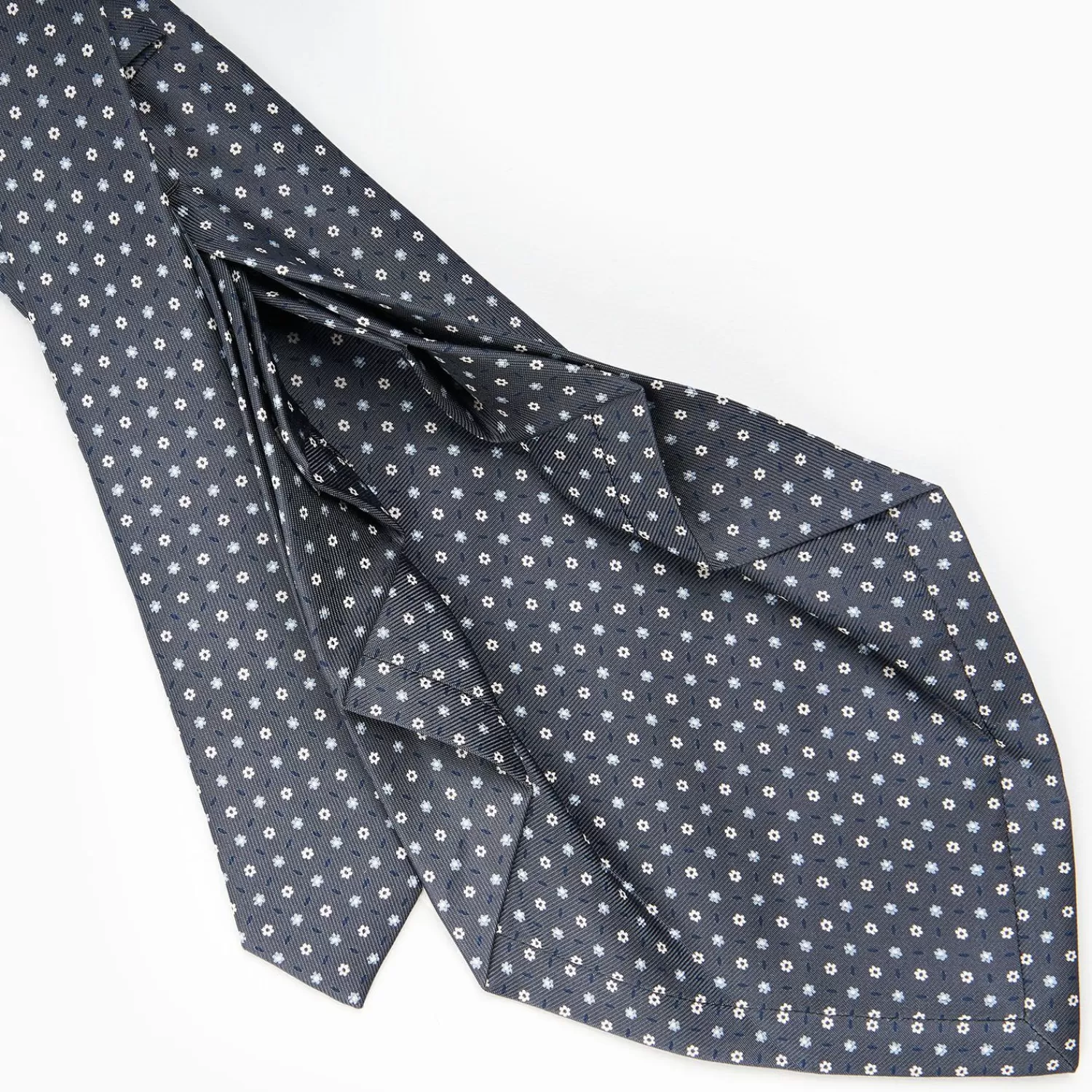 Dark Grey 9 Fold Sartorial Silk Tie Small Flower Pattern>E.Marinella Discount