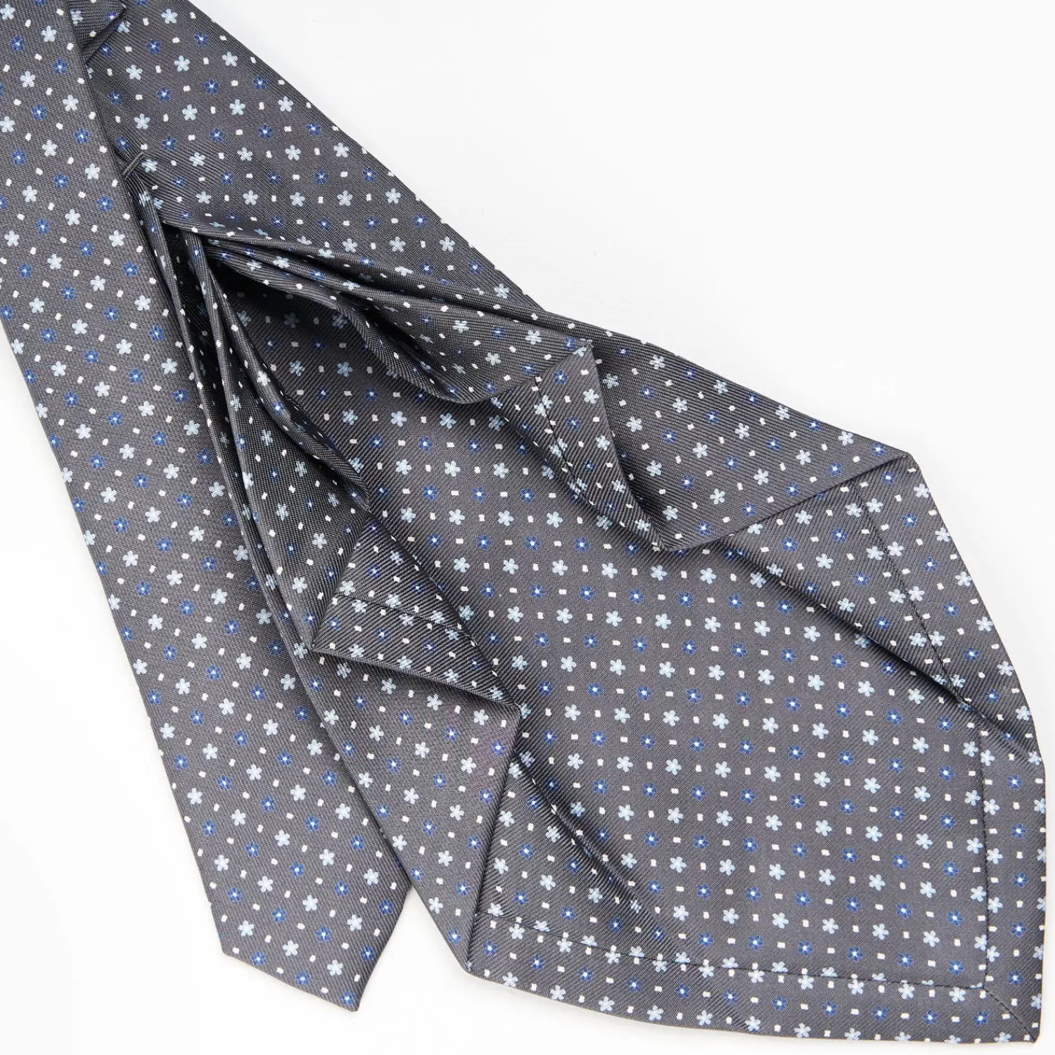 Dark Grey 9 Fold Sartorial Silk Tie Small Flower Pattern>E.Marinella Cheap