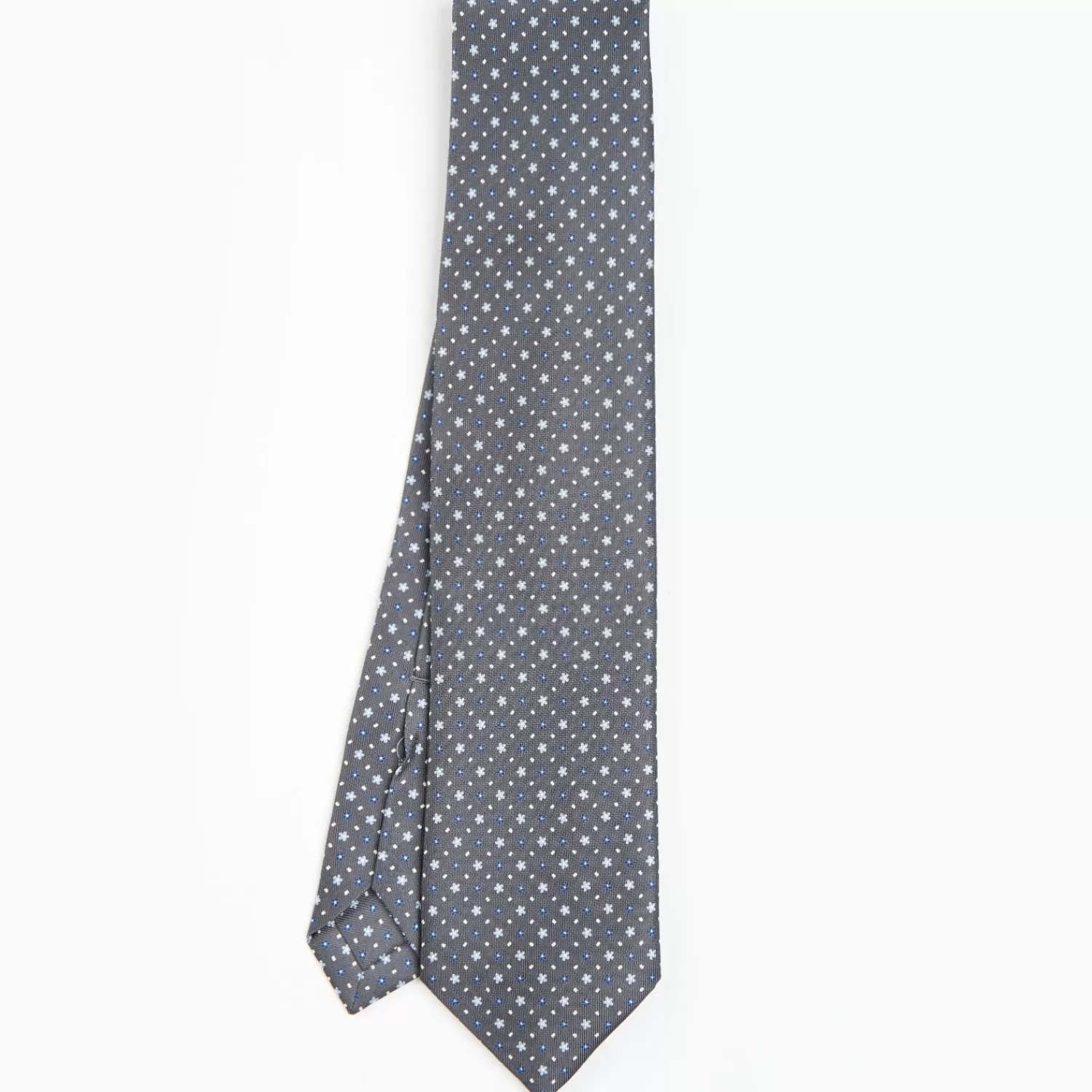 Dark Grey 9 Fold Sartorial Silk Tie Small Flower Pattern>E.Marinella Cheap
