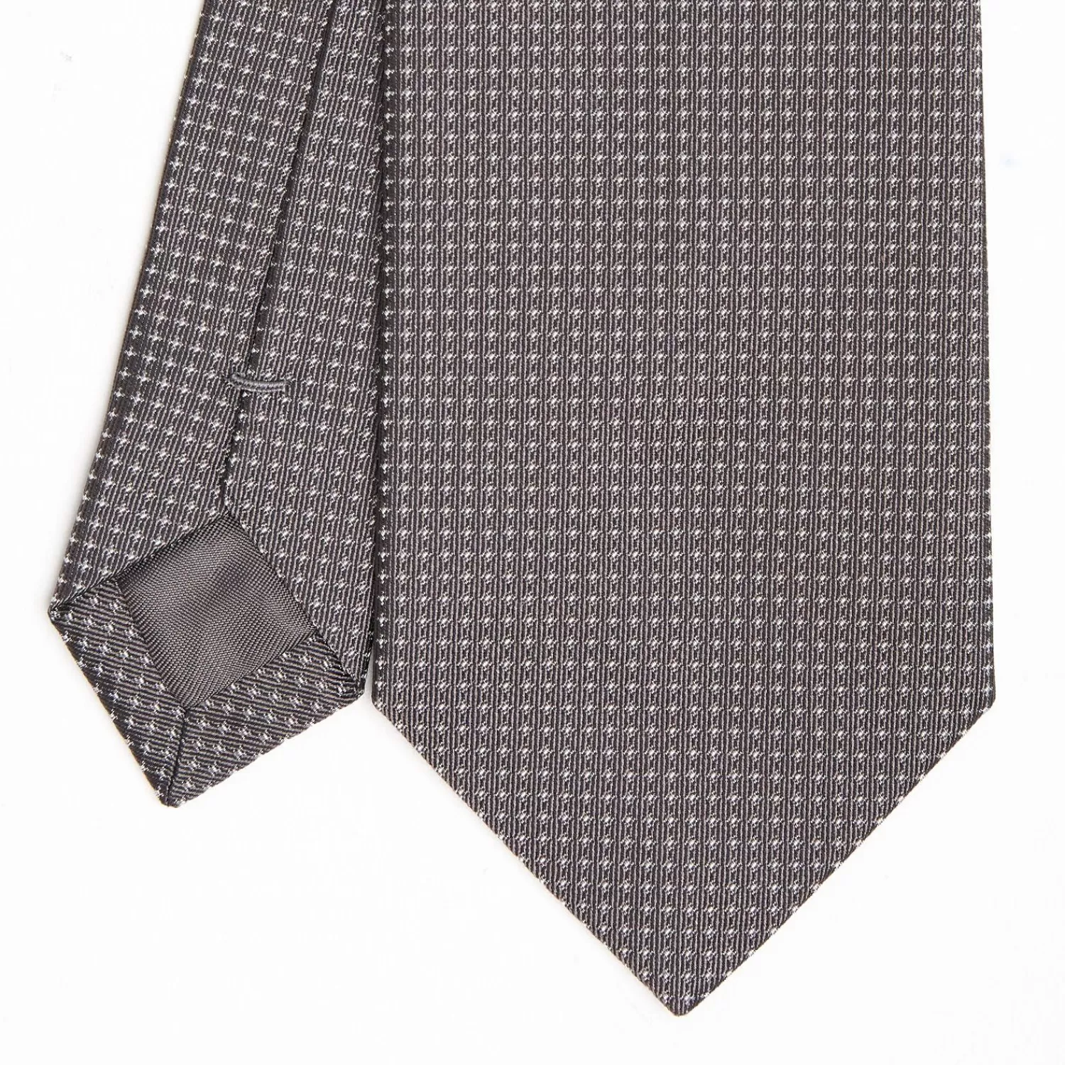 Dark Grey Ceremonial Jacquard Silk Tie>E.Marinella Best