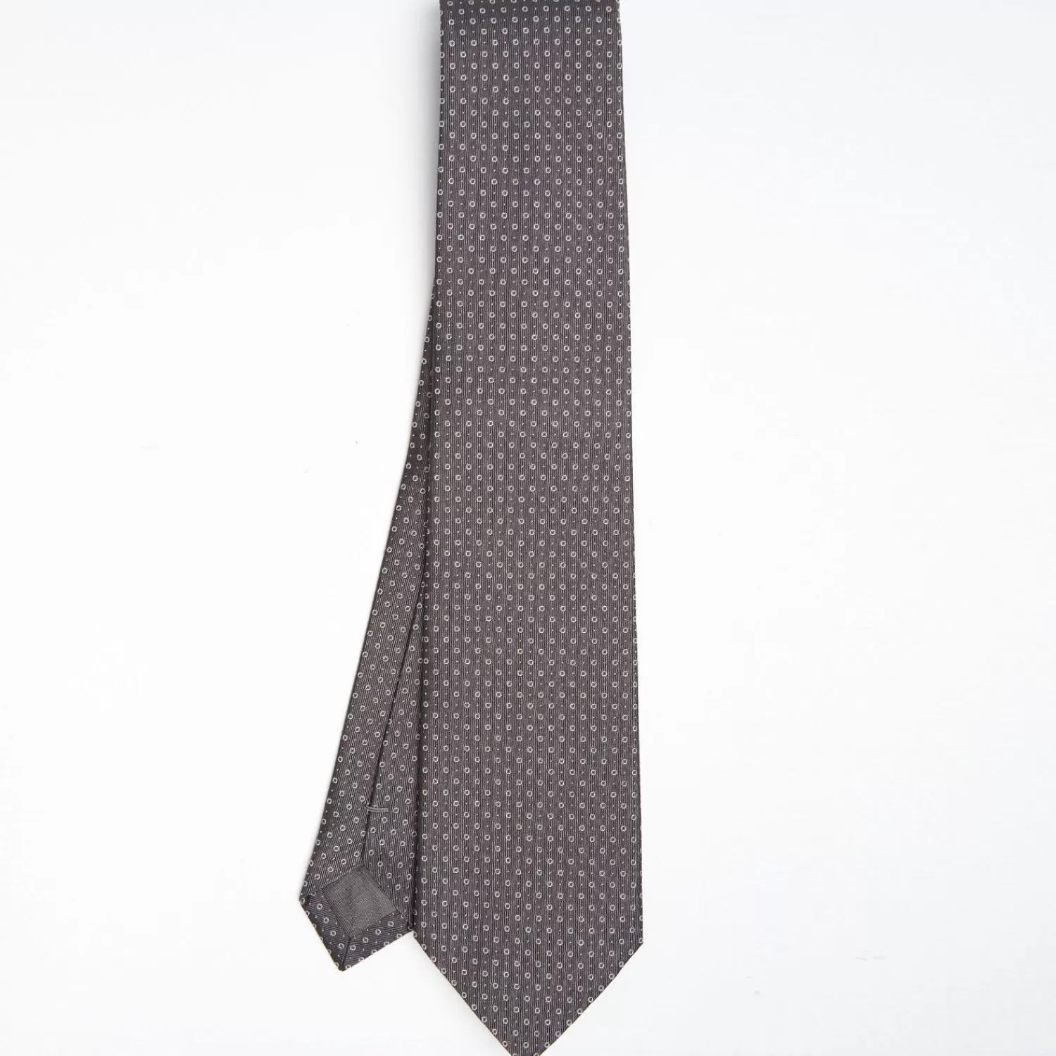 Dark Grey Ceremonial Jacquard Silk Tie Small Geometric Pattern>E.Marinella Discount