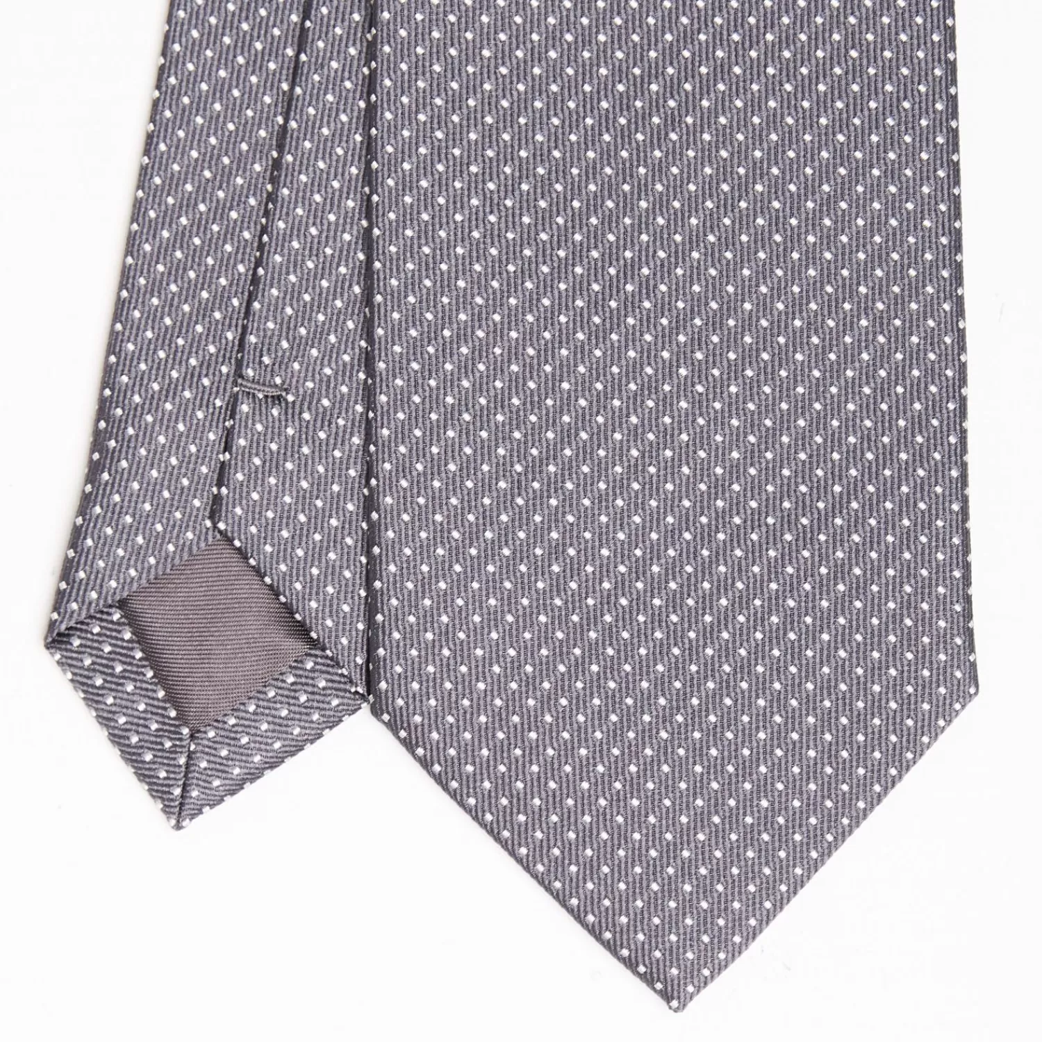 Dark Grey Ceremonial Jacquard Silk Tie Small Polka Dot Pattern>E.Marinella Sale