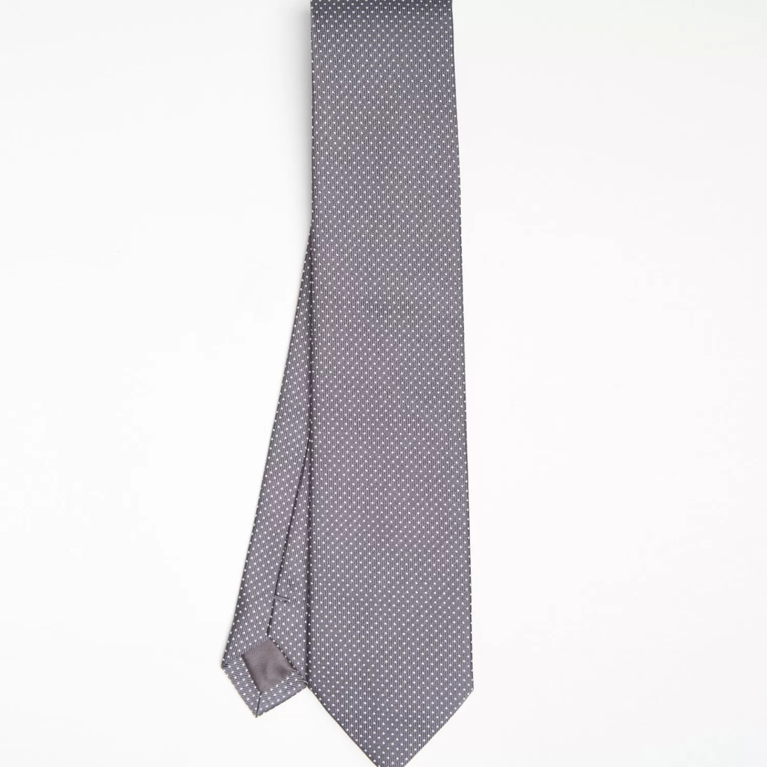 Dark Grey Ceremonial Jacquard Silk Tie Small Polka Dot Pattern>E.Marinella Sale