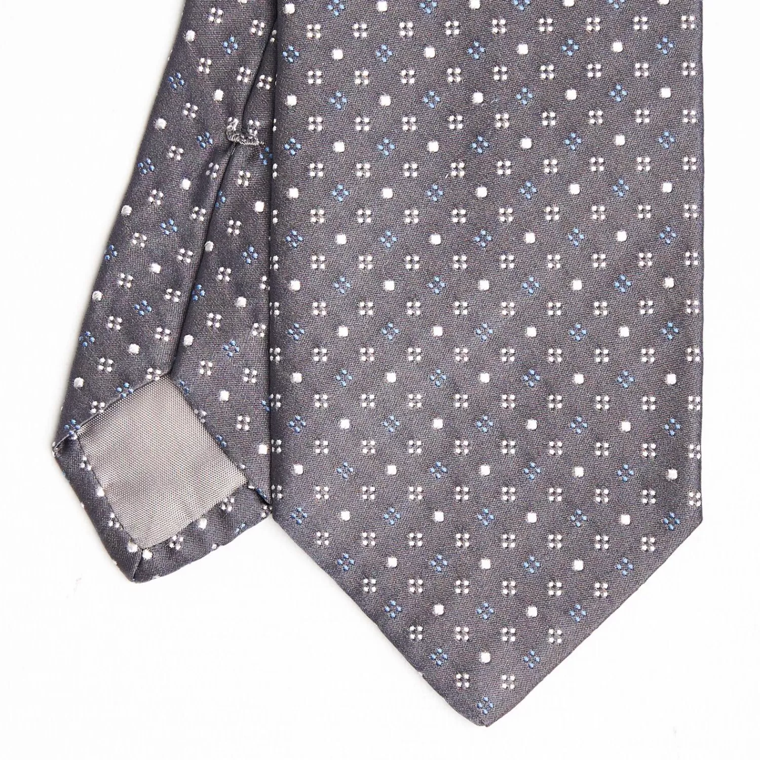 Dark Grey Cerimonial Silk Satin Tie Small Geometric Pattern>E.Marinella Cheap