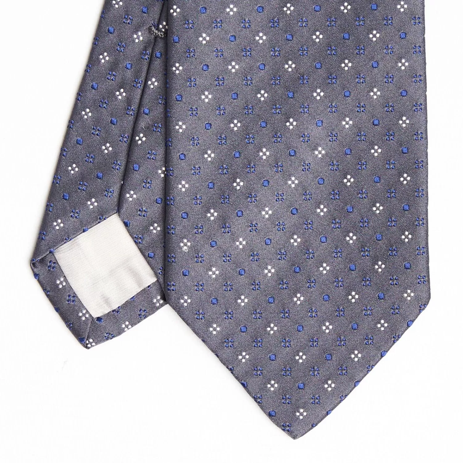 Dark Grey Cerimonial Silk Satin Tie Small Geometric Pattern>E.Marinella Clearance