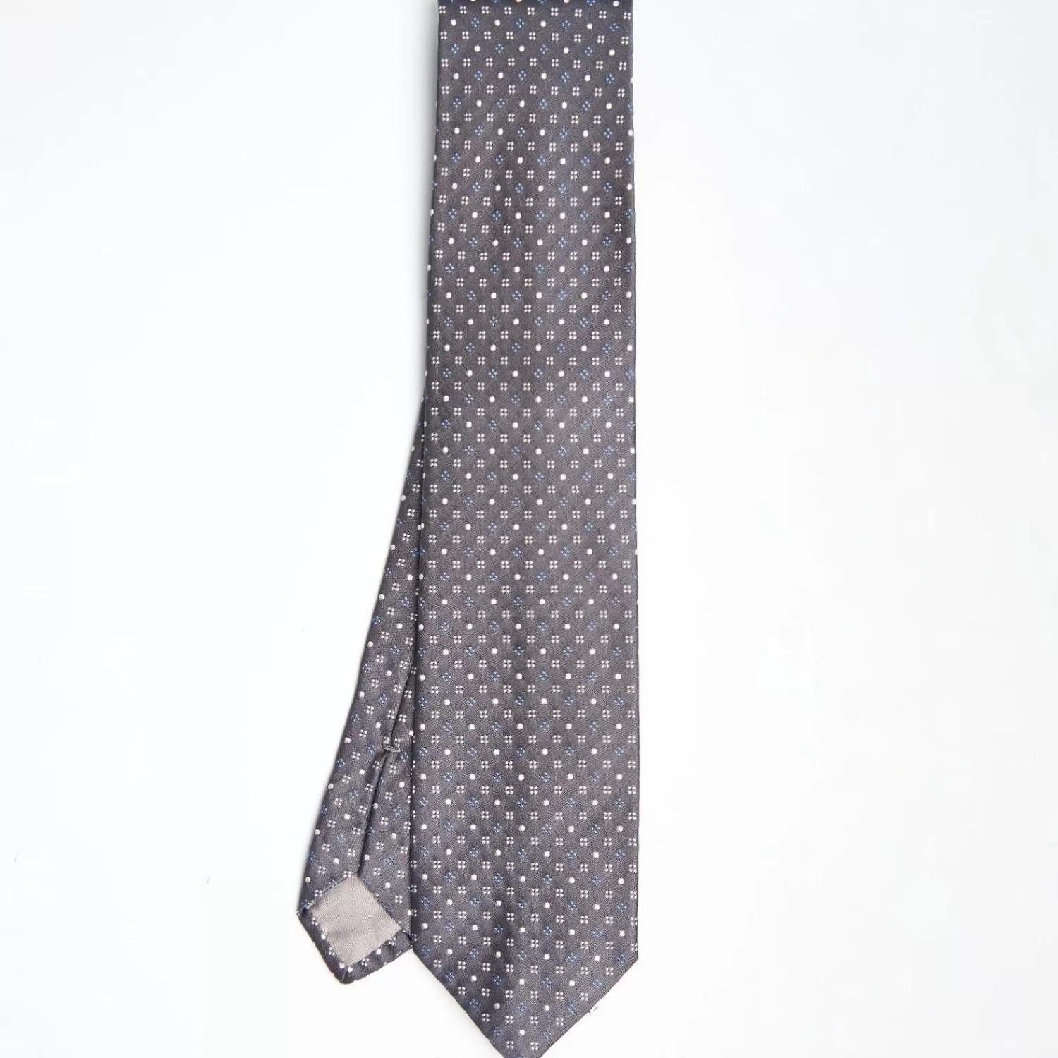 Dark Grey Cerimonial Silk Satin Tie Small Geometric Pattern>E.Marinella Cheap