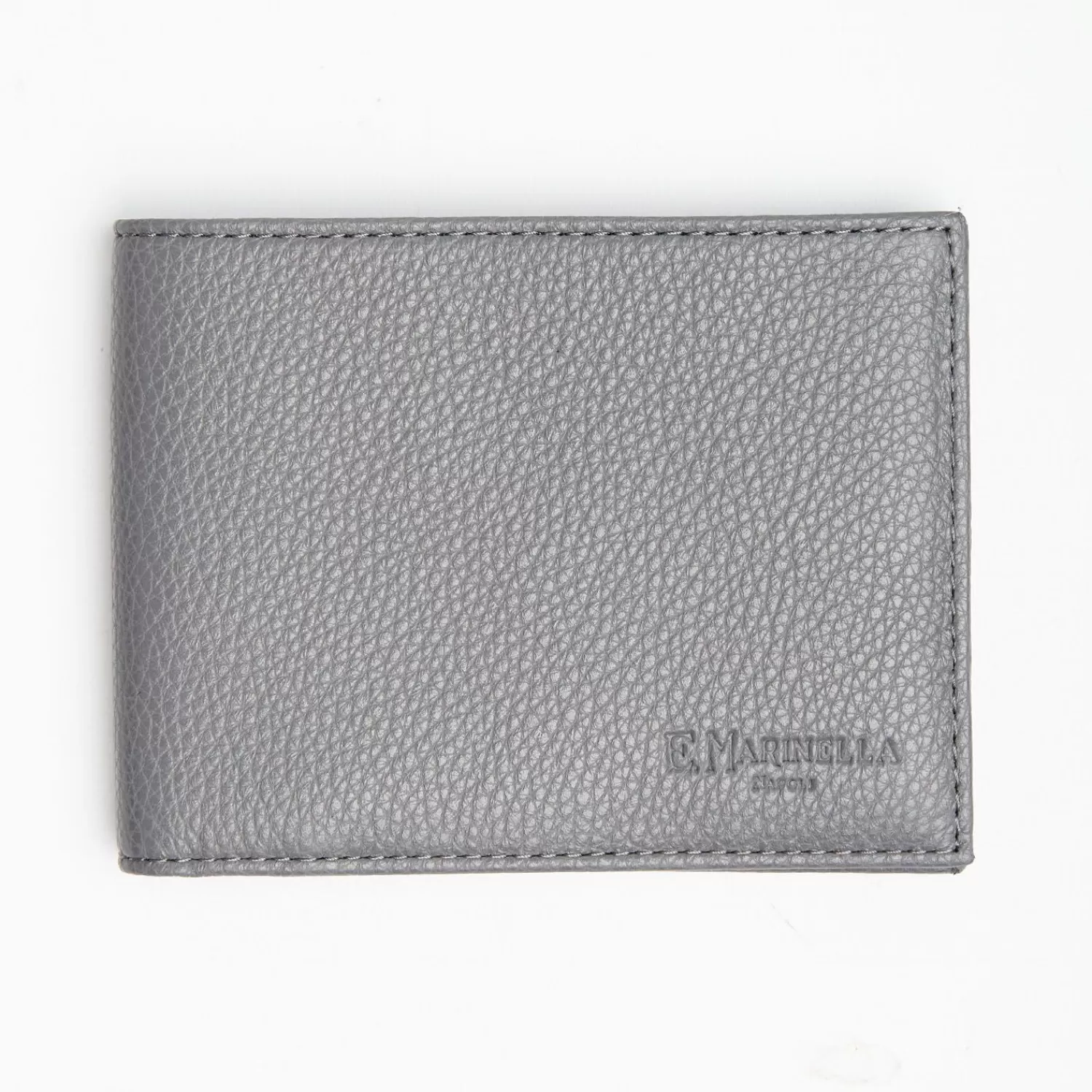 Dark Grey Hammered Leather Horizontal Wallet>E.Marinella Shop