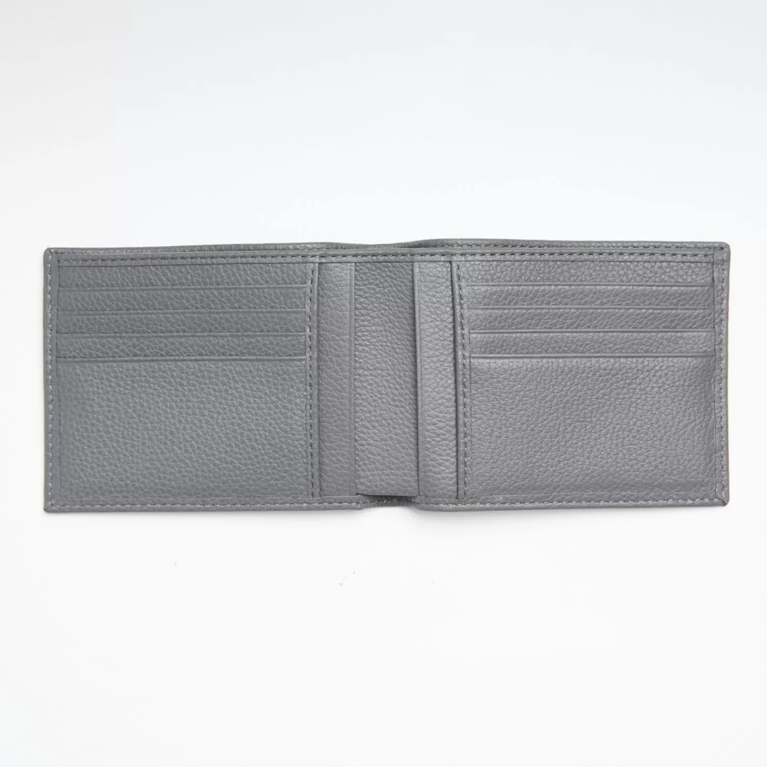 Dark Grey Hammered Leather Horizontal Wallet>E.Marinella Shop