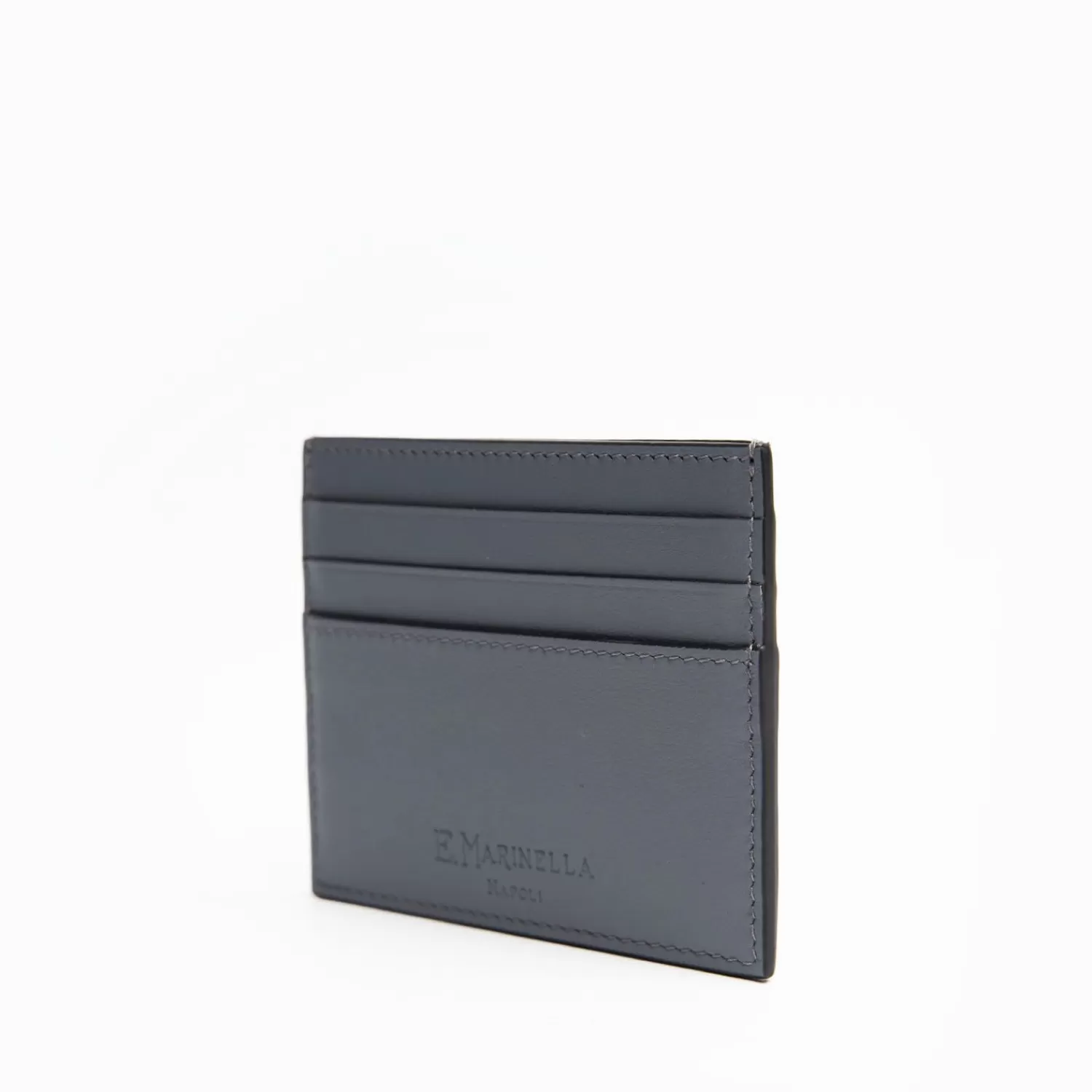 Dark Grey Leather Credit Card Holder>E.Marinella Best