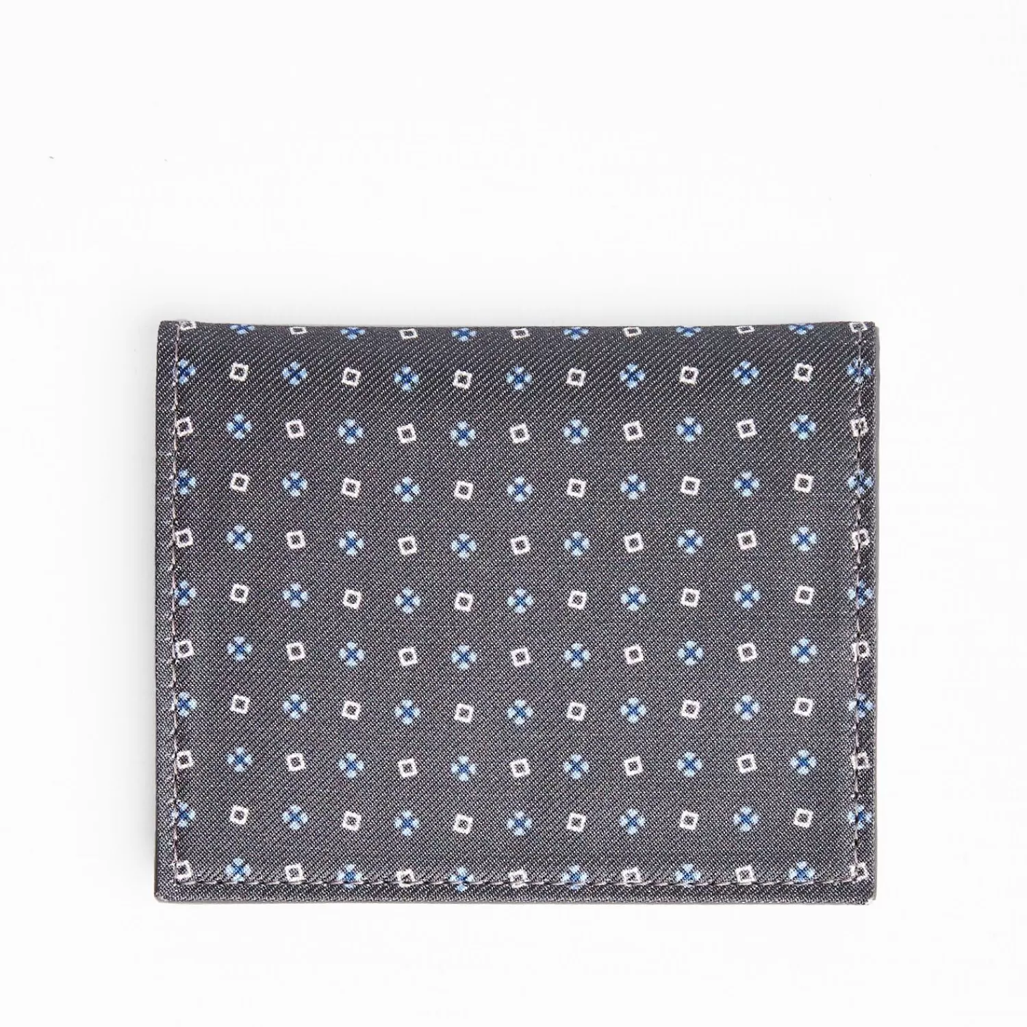 Dark Grey Leather Folding Card Holder - 10 Compartments>E.Marinella New