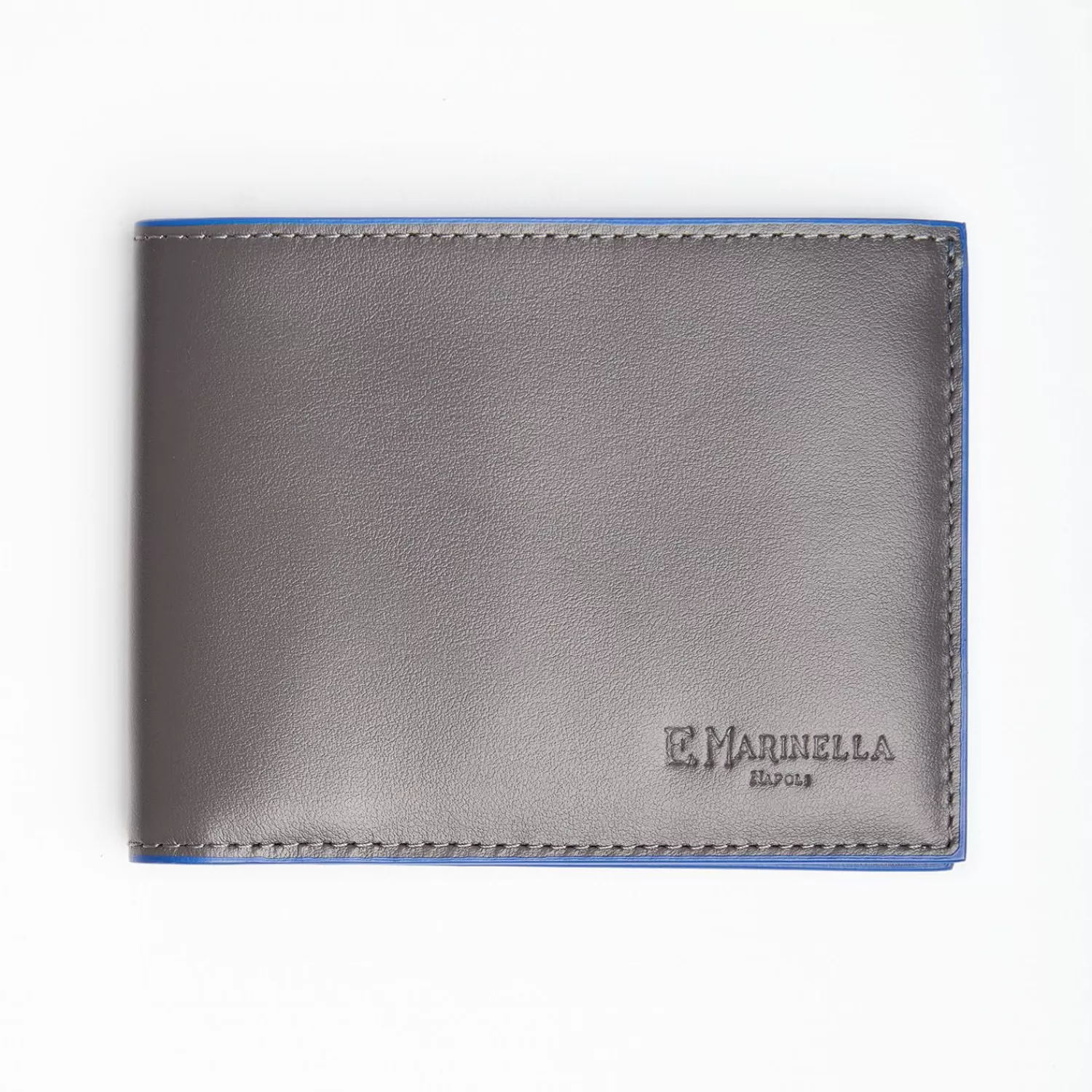 Dark Grey Leather Horizontal Wallet>E.Marinella Best