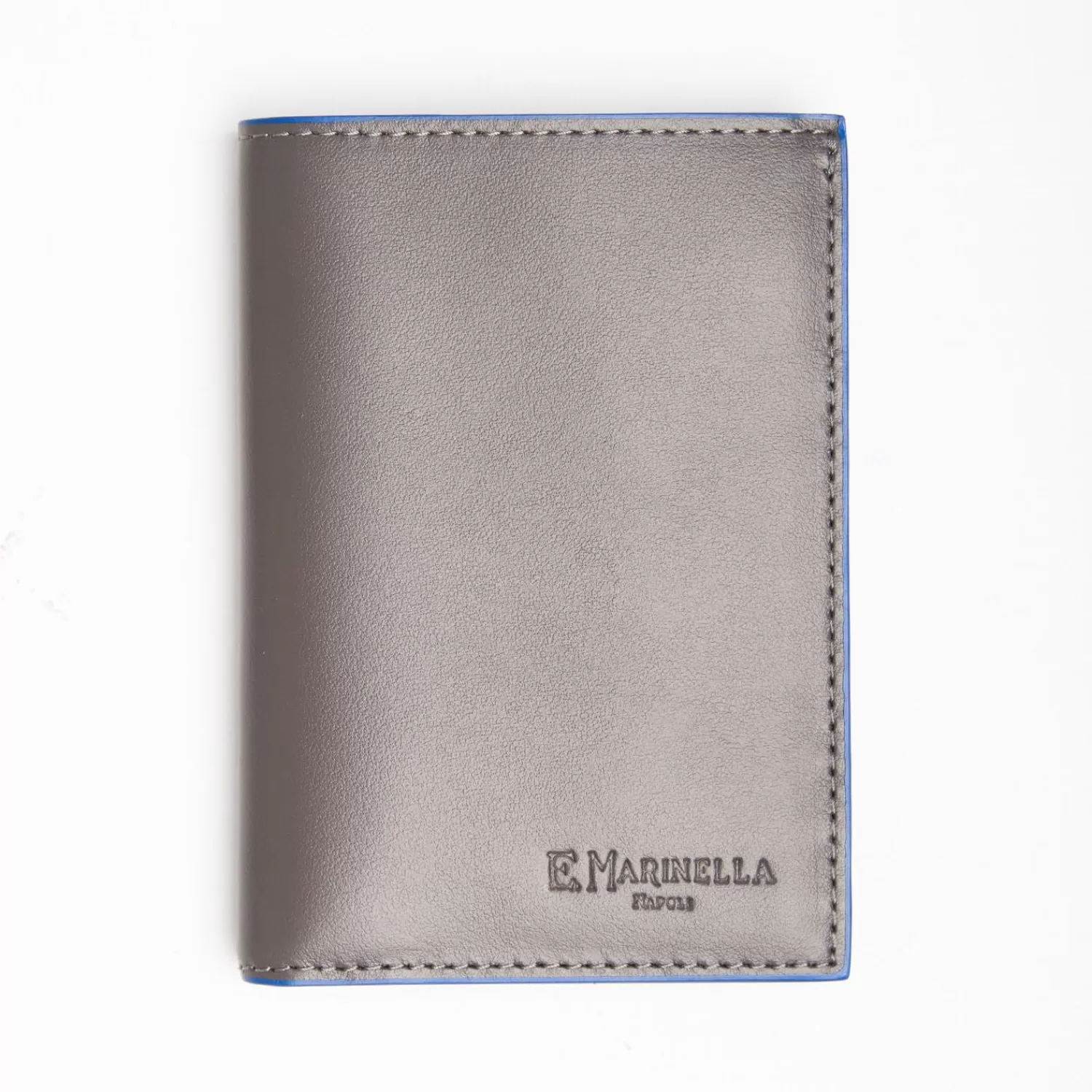 Dark Grey Leather Vertical Wallet>E.Marinella Outlet