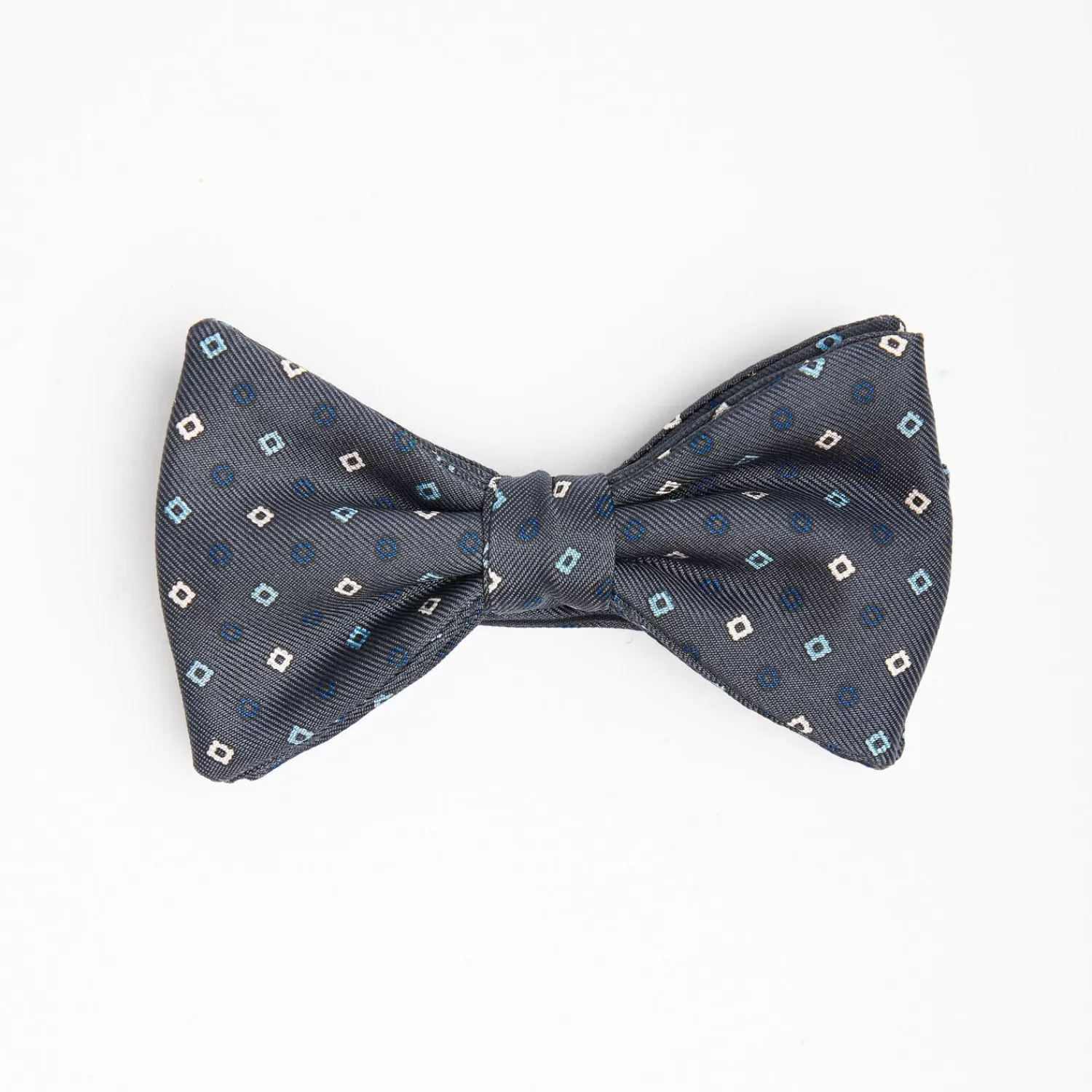 Dark Grey Pre-Knotted Silk Bowtie - Small Flower Pattern>E.Marinella Clearance